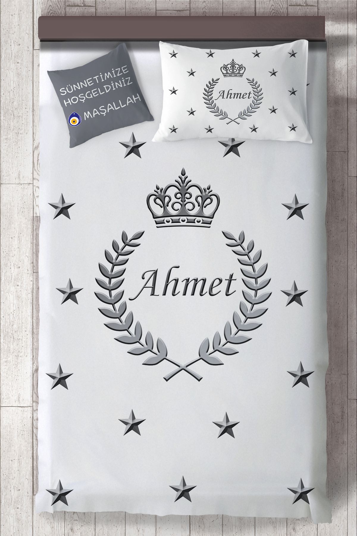 BAMBAŞKA MODA İsim Yazdırılabilir Sünnet Yatak Örtüsü BMY-4061
