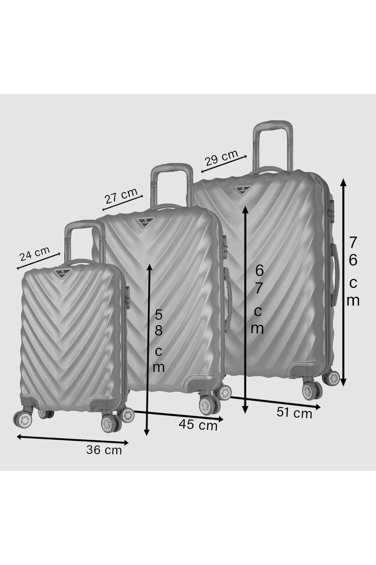 My Valice  Lotus Abs Kabin Orta Ve Büyük Boy Gold 3'lü Valiz Seti - Görsel 6