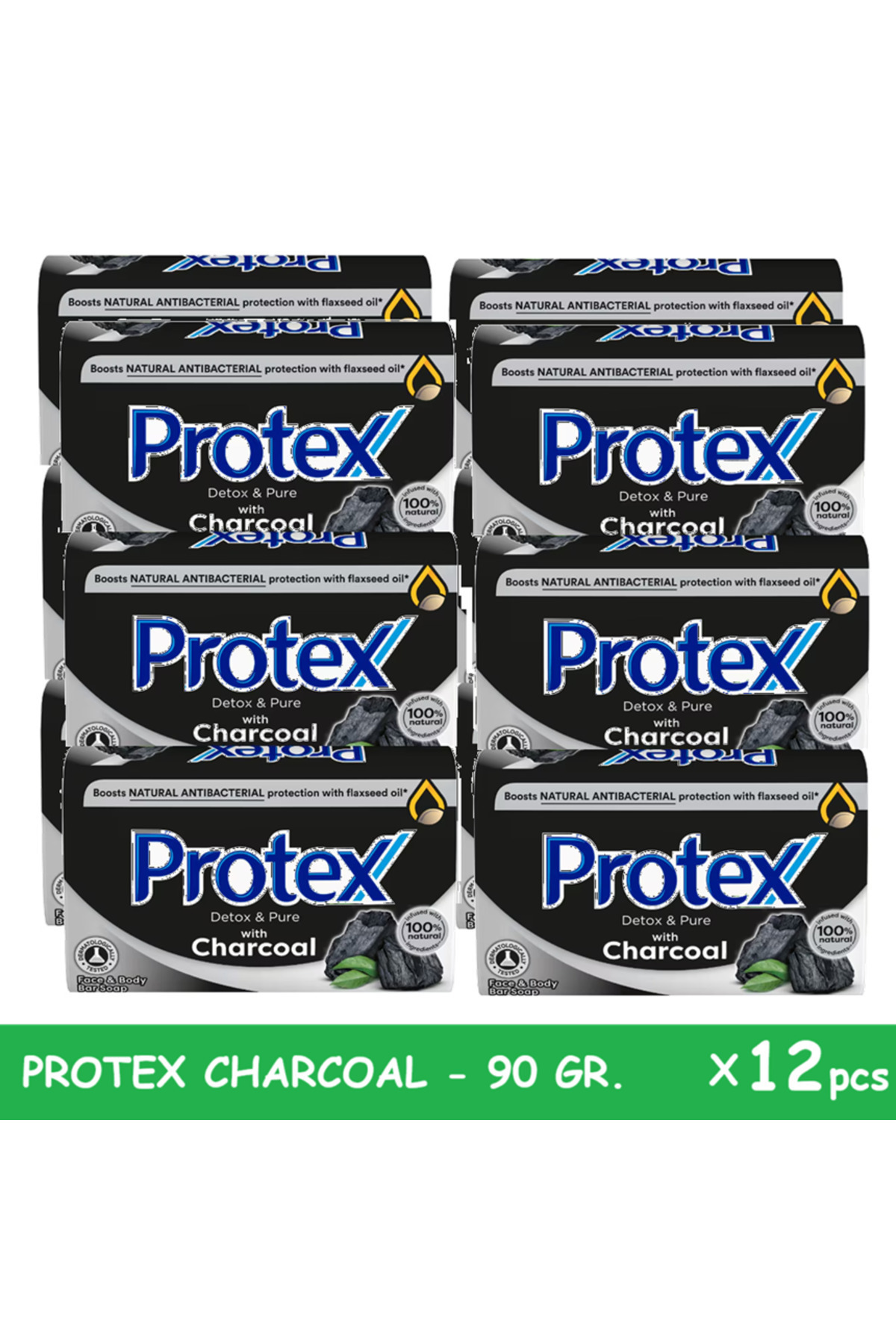 Protex-Sapun solid antibacterian Protex Detox & Pure Charcoal, 12 buc x 90 gr. 1