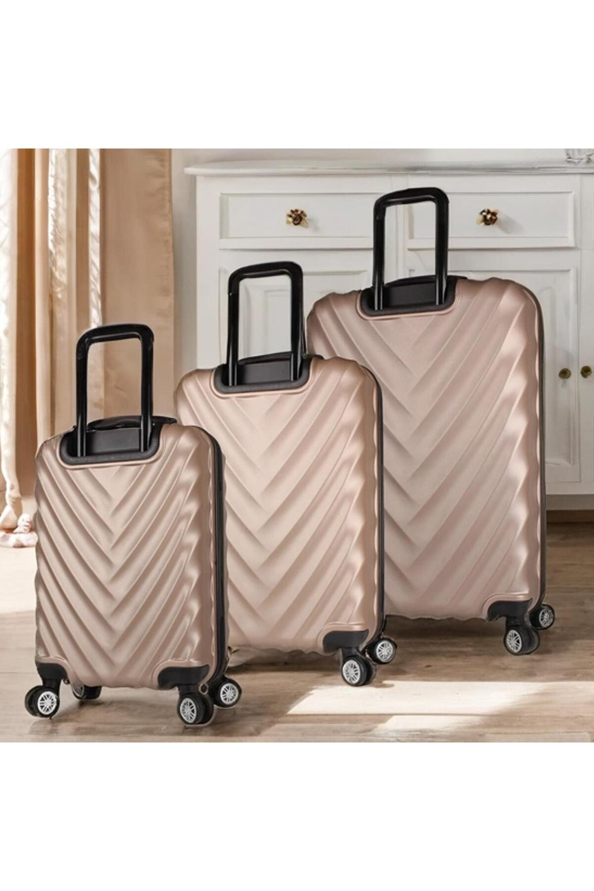 My Valice  Lotus Abs Kabin Orta Ve Büyük Boy Gold 3'lü Valiz Seti - Görsel 3