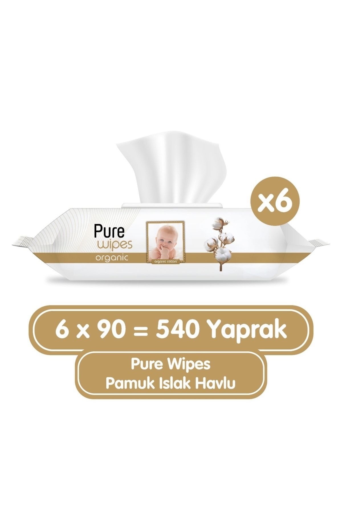 Pure Baby Organik Pamuklu Islak Havlu 6×90 (540 Yaprak) - Fiyatı, Yorumları