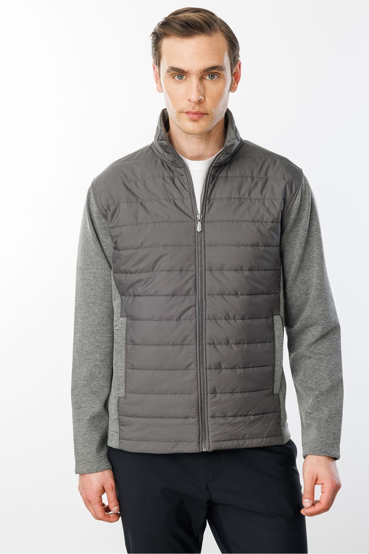 Desen Triko-Men's Quilted Sweatpants - Antra/Melange 2