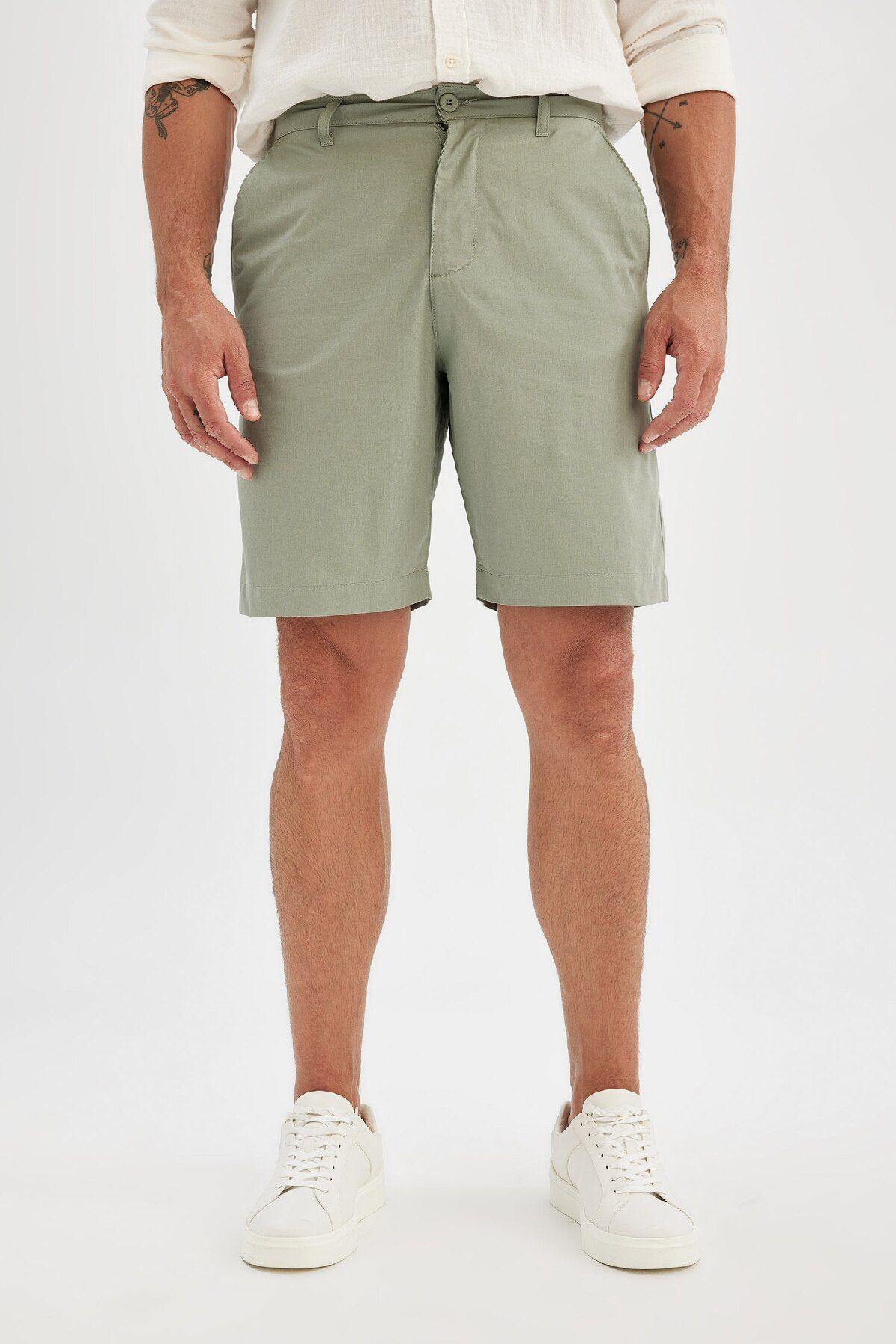 DeFacto-Σορτς Gabardine Bermuda Regular Fit - C7684ax24sm 4