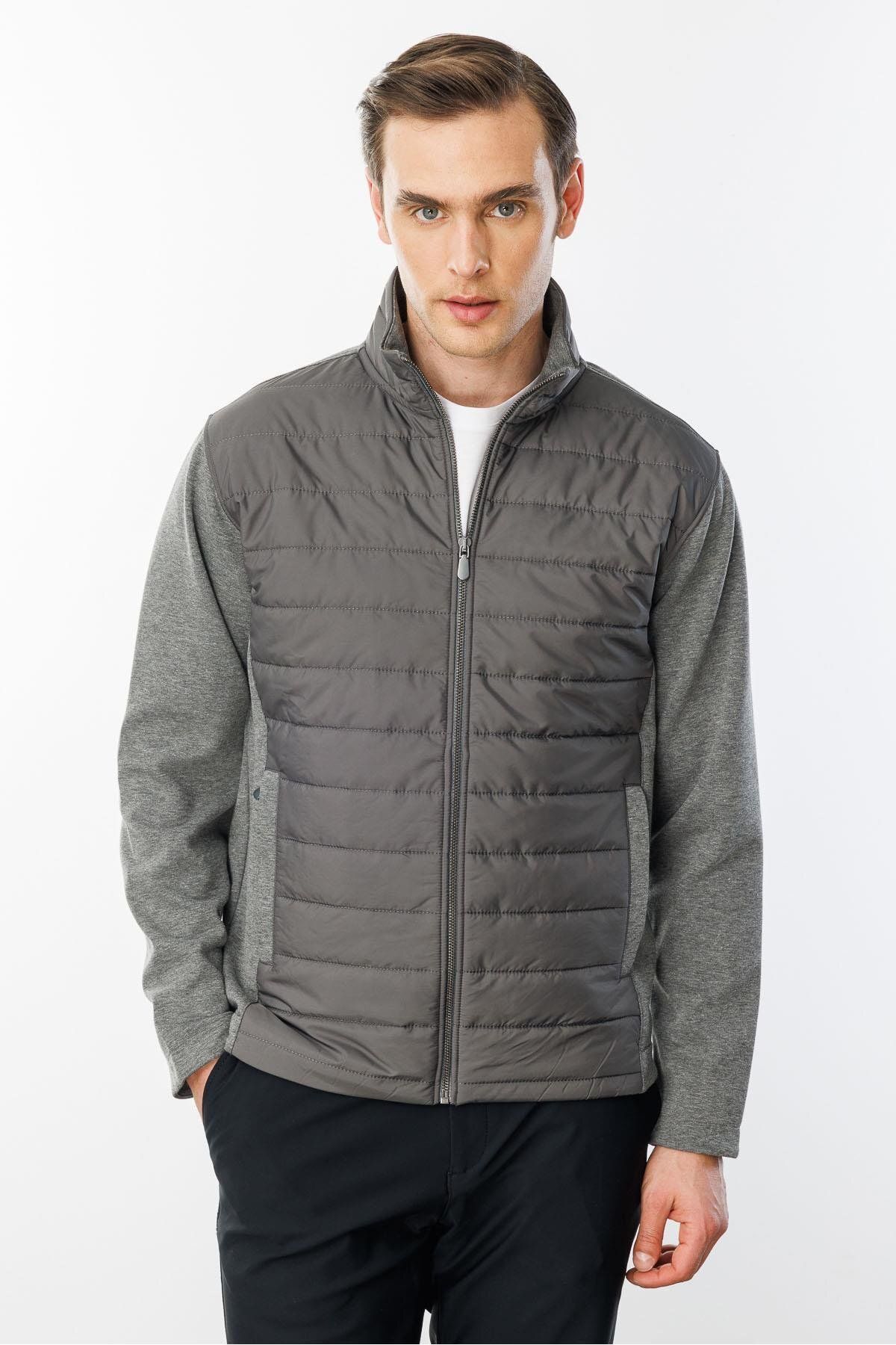 Desen Triko-Men's Quilted Sweatpants - Antra/Melange 4