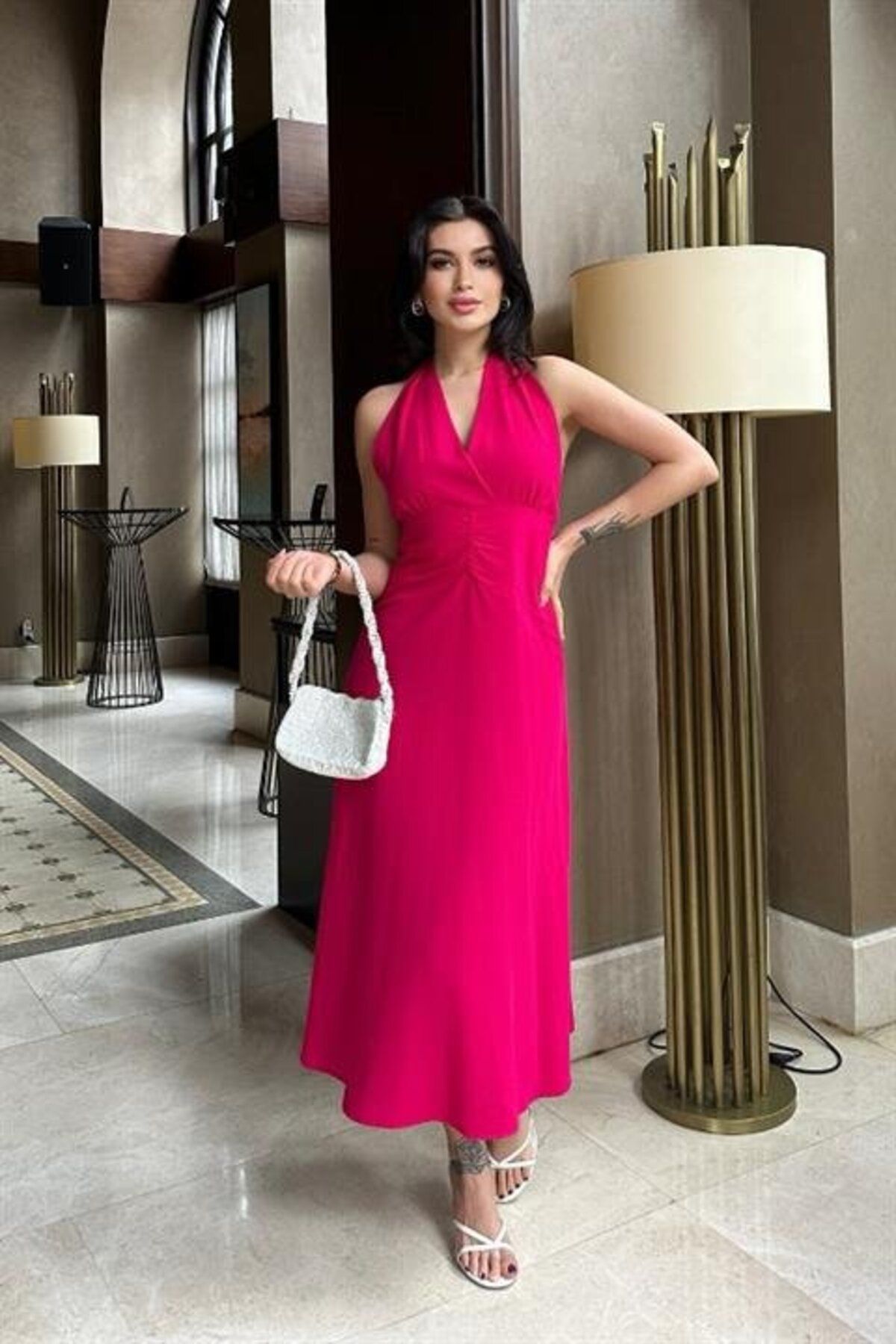 Deridün Yıldız Shoes Ruby Sırt Dekoteli Elbise 2561-8