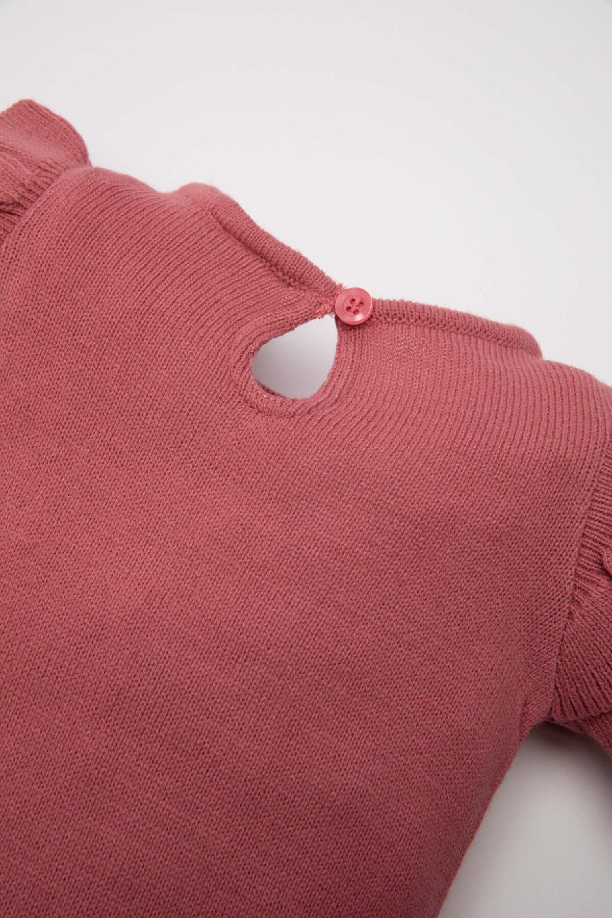 DeFacto-3-teiliges Set für Babys, Mädchen, Strickwaren, langärmlig, gestreifter Body, Mütze und Strumpfhose C9760a524wn 4