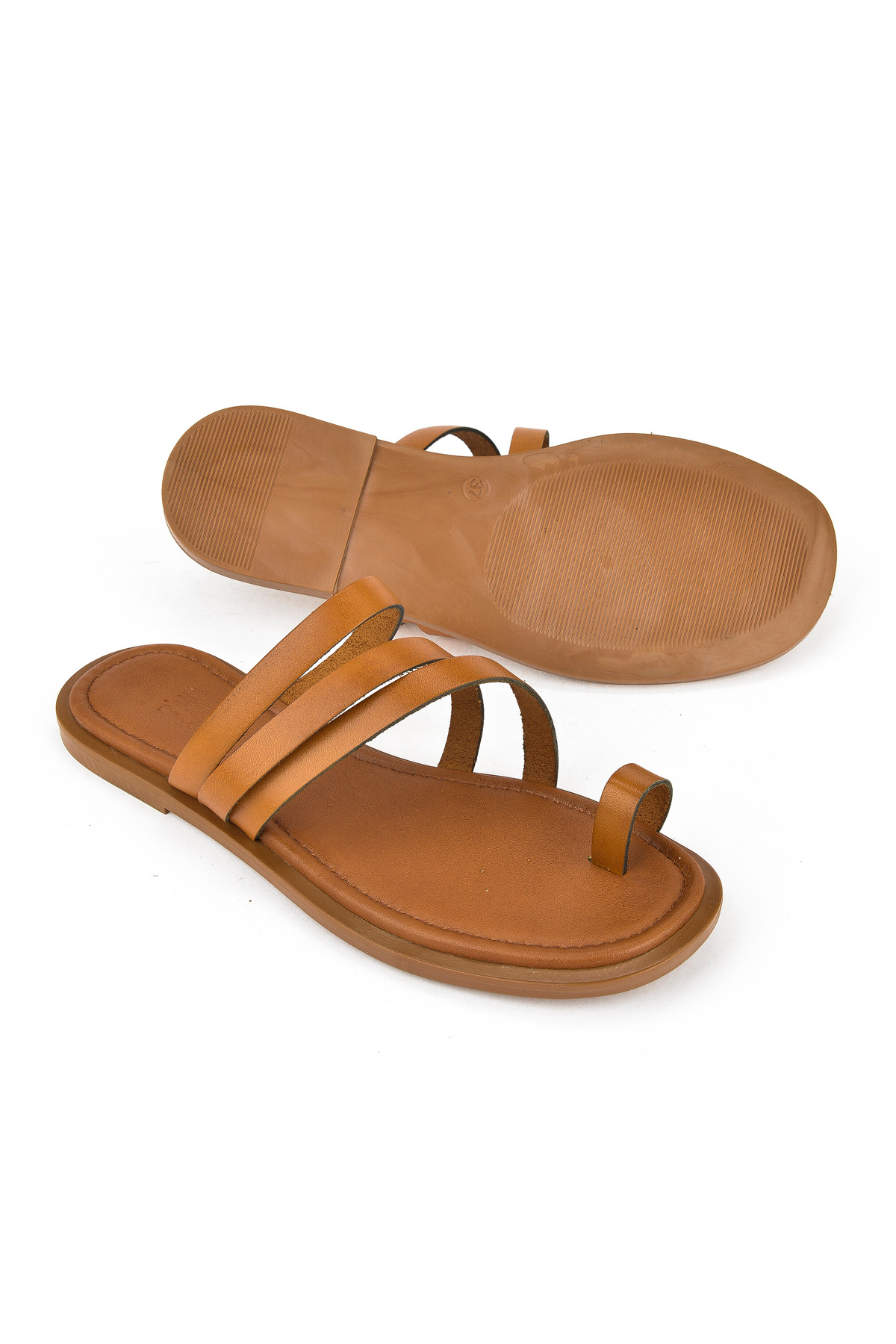 Ziya-Women's Genuine Leather Slippers 1511010 Z1018 Tan 4