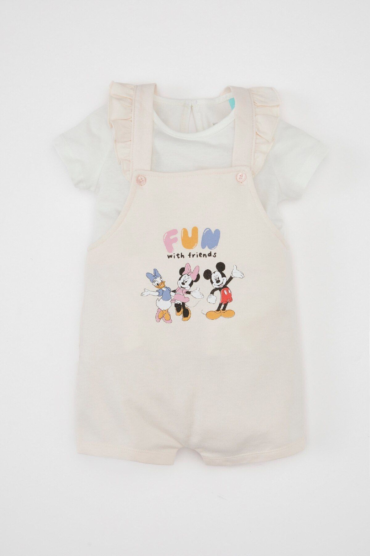 DeFacto Zestaw: Koszulka Z Krótkim Rękawem I Bezrękawnik Dla Dziewczynki Disney Mickey Minnie - D0796a524hs Kobieta - 18-24 miesięcy