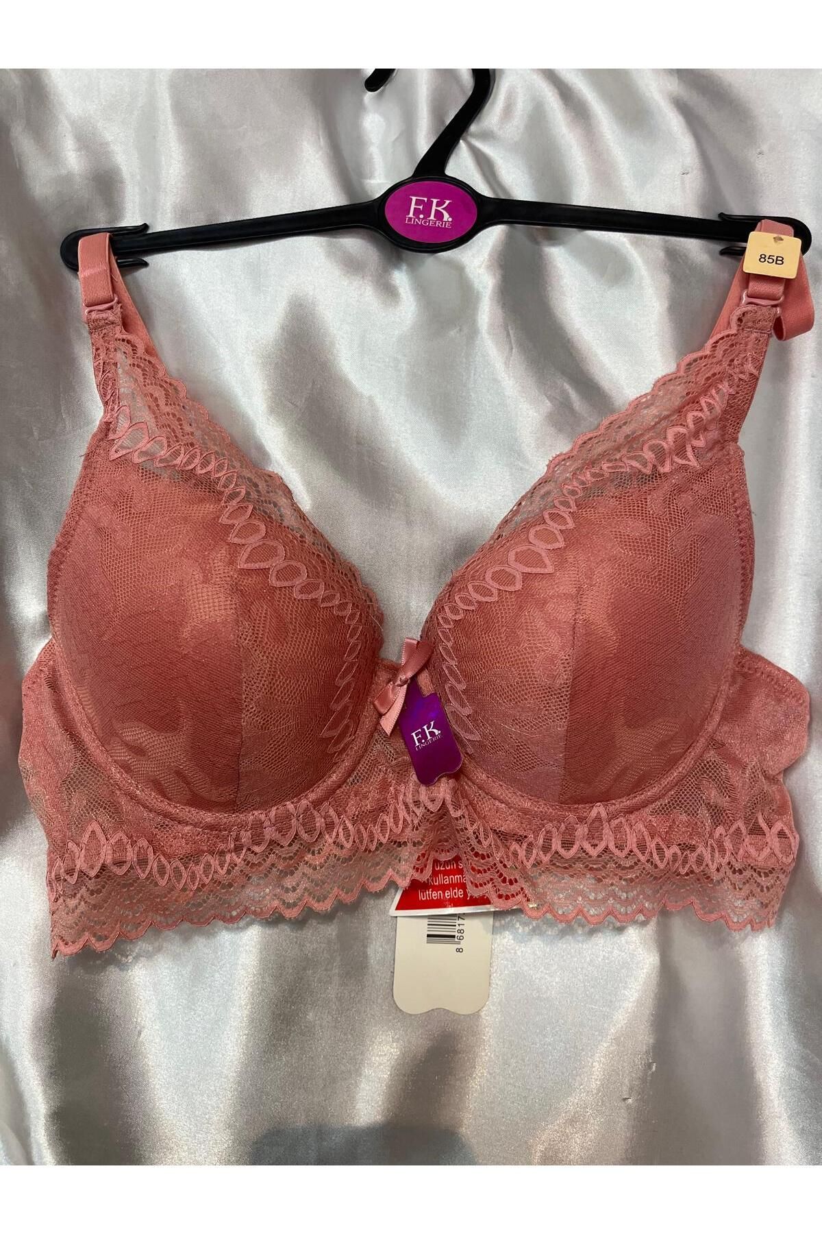FK-Half Padded Underwire Lace Detailed Stylish and Comfortable Bra with Removable Strap Suitable for Every Use 1
