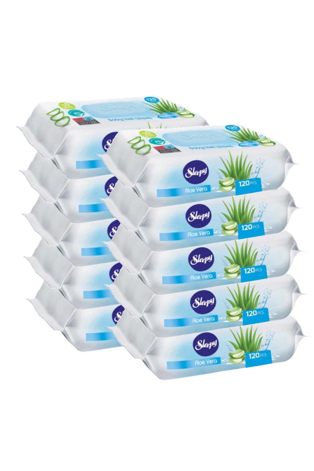 Sleepy Servetele Umede Sleepy Aloe Vera, 10 Pachete X 120, 1200 Buc - Mărime unică