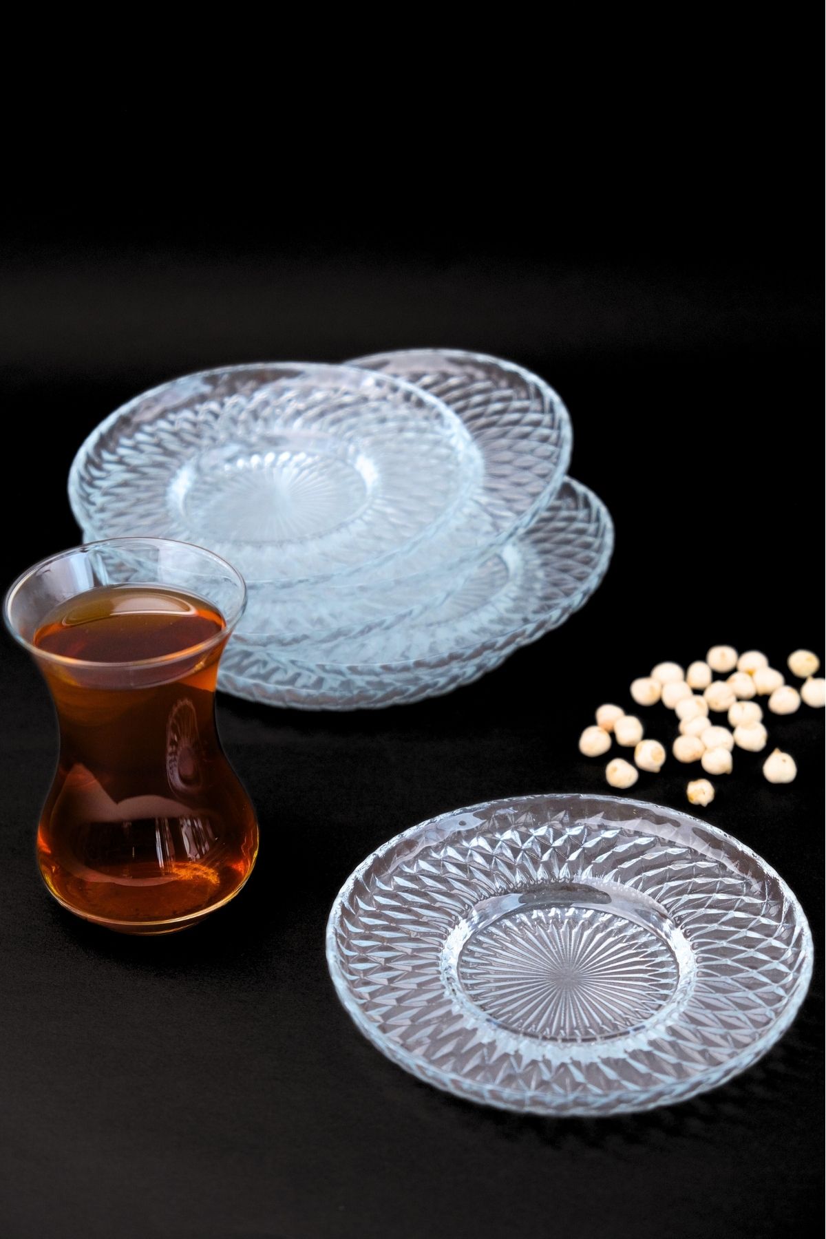 tabakevi-12 سم طبق شاي بسيط مكون من 6 قطع على الطراز القديم عدن سينسو طبق زجاجي 1