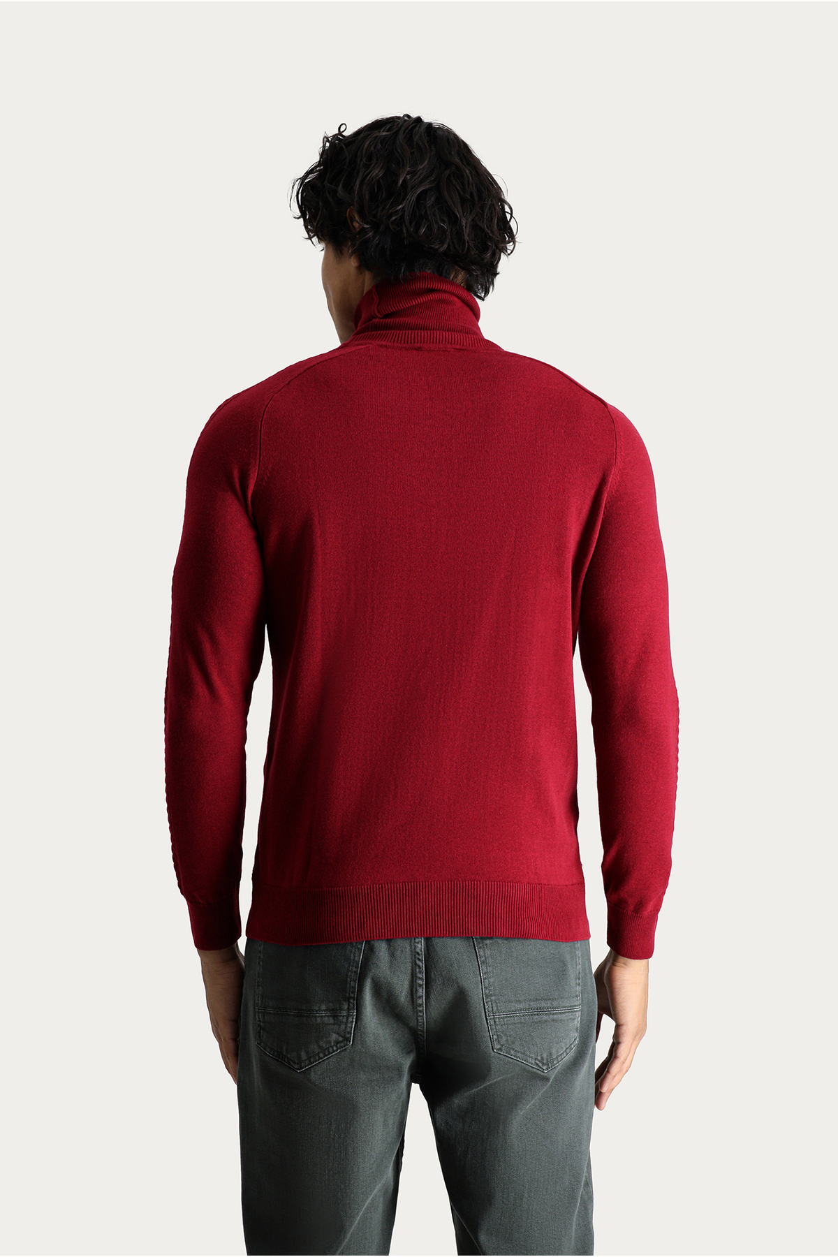 Kiğılı  Balıkçı Yaka Slim Fit Dar Kesim Desenli Triko Kazak - Görsel 4