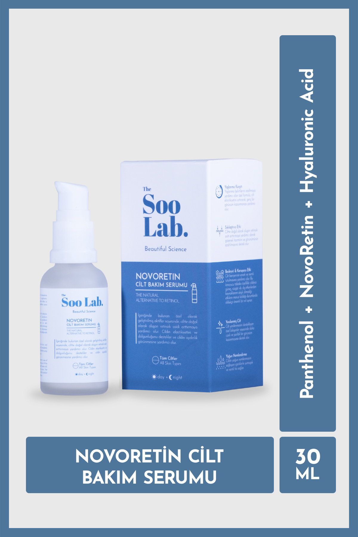 NovoRetin Cilt Bakım Serumu | NovoRetin, Panthenol, Hyaluronic Acid | 30 ml — 8684824382089 — تصویر 2 از 5