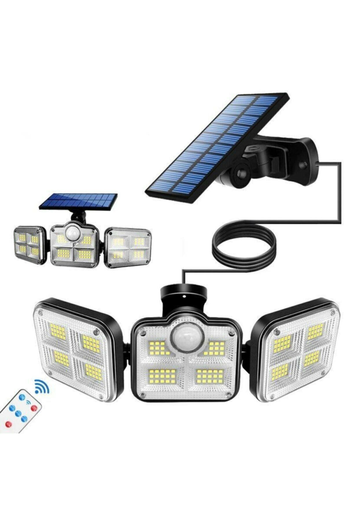 BEEMU Kumandalı Solar Güneş Enerjili 122 Ledli Hareket Sensörlü Bahçe Aydınlatma