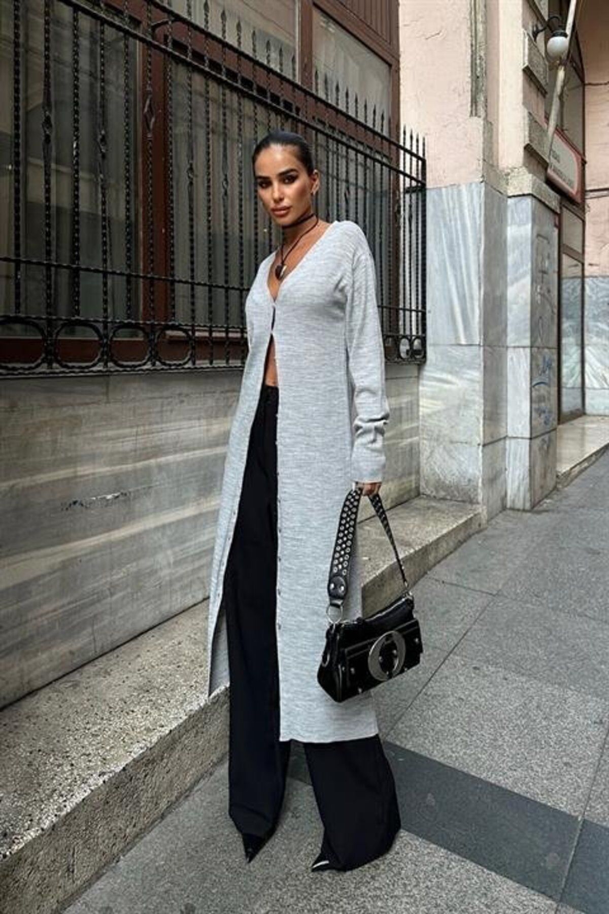 Moka Shopin-Mokashopin Sandy Buttoned Long Cardigan 5100-23 4