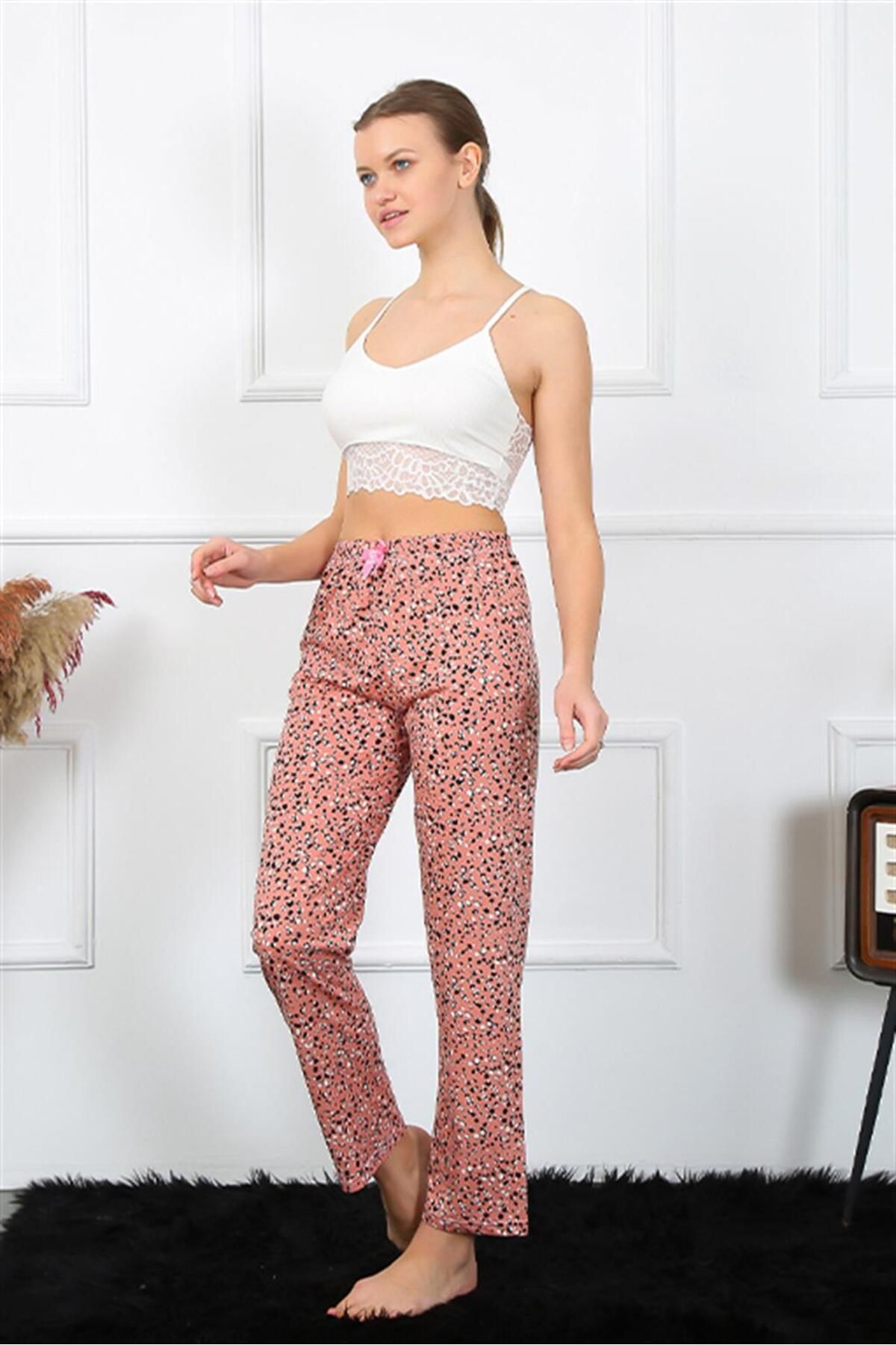 COXO Fashion`S Moda Çizgi Women's Cotton Bottom Pajamas 27460