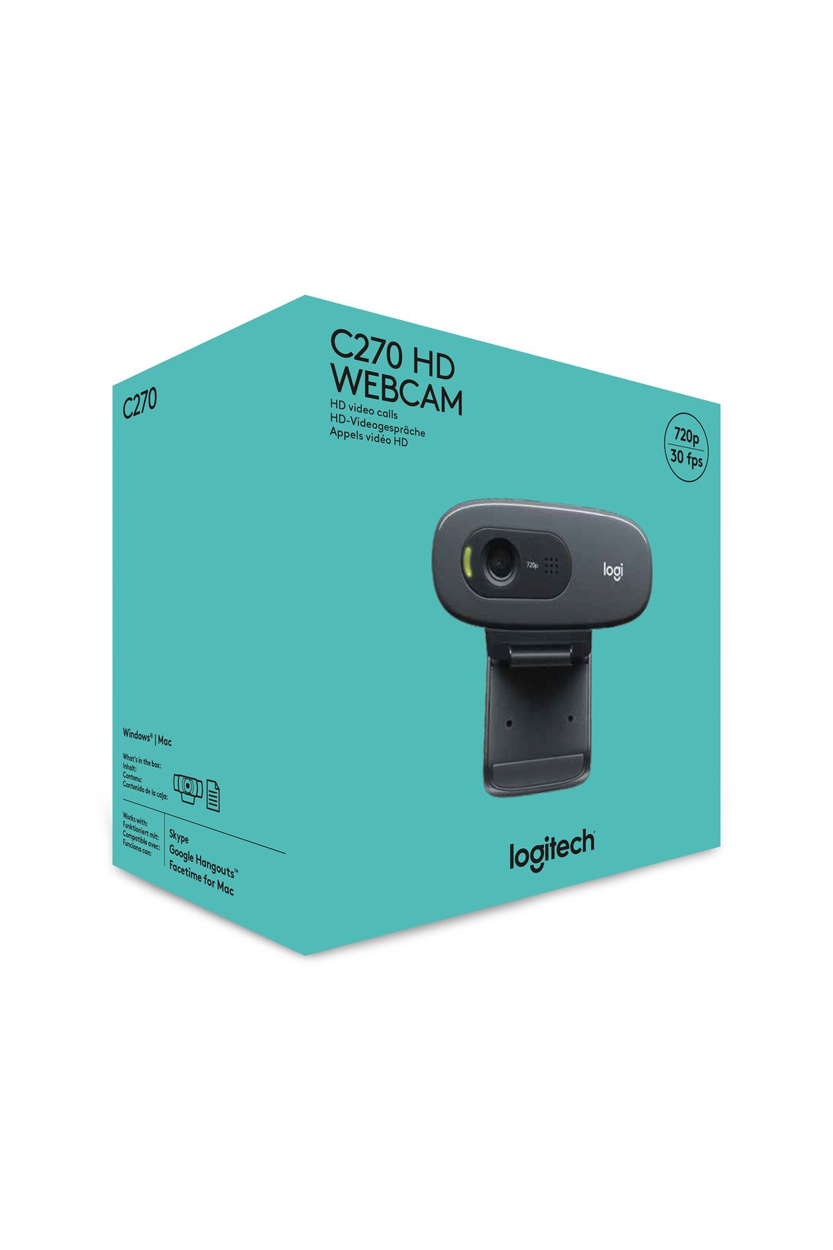logitech-C270 Hd 720P Webcam with Microphone - Black 7