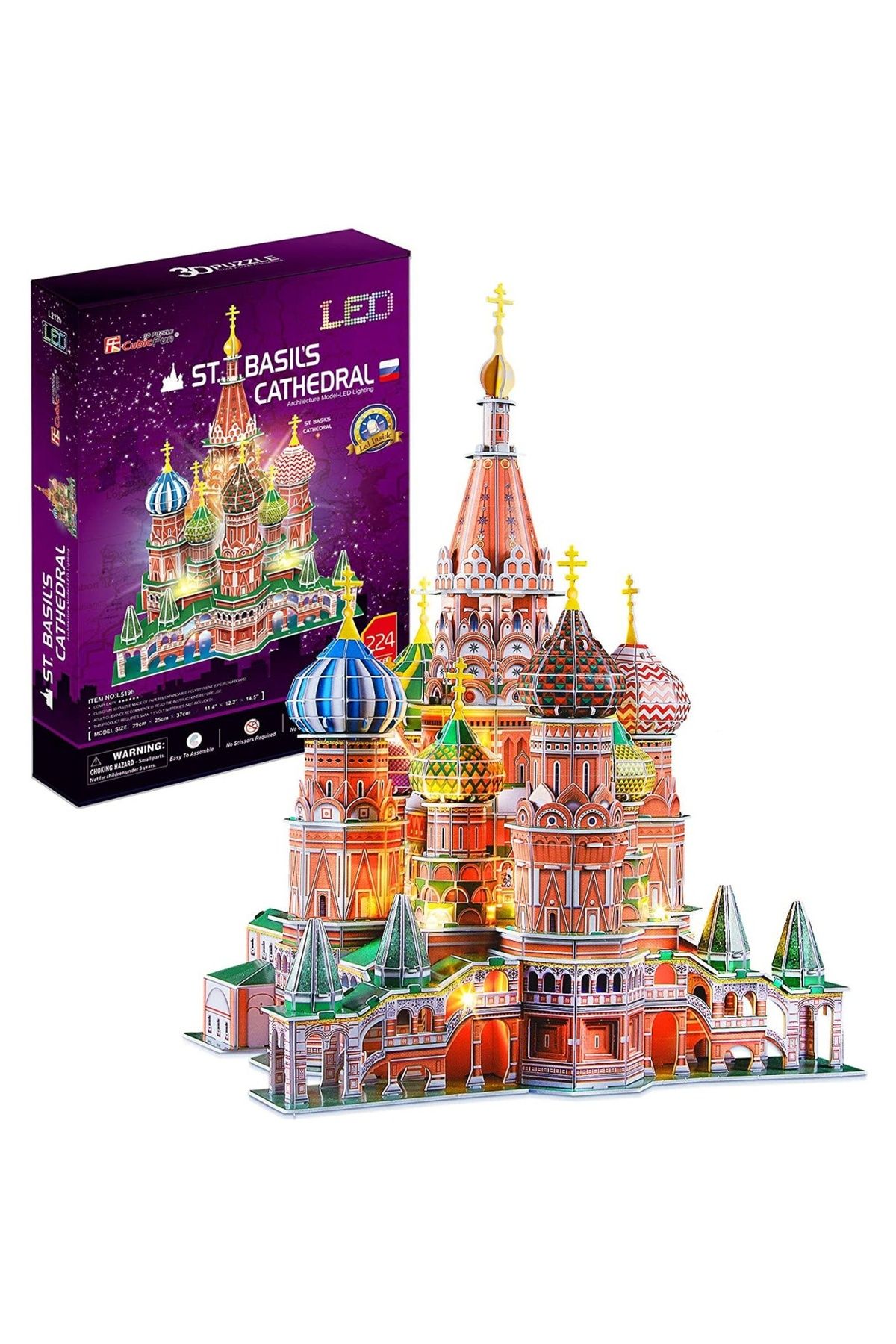 Cubic Fun-- Puzzle 3D Led Catedrala St. Basil 224 Piese 3