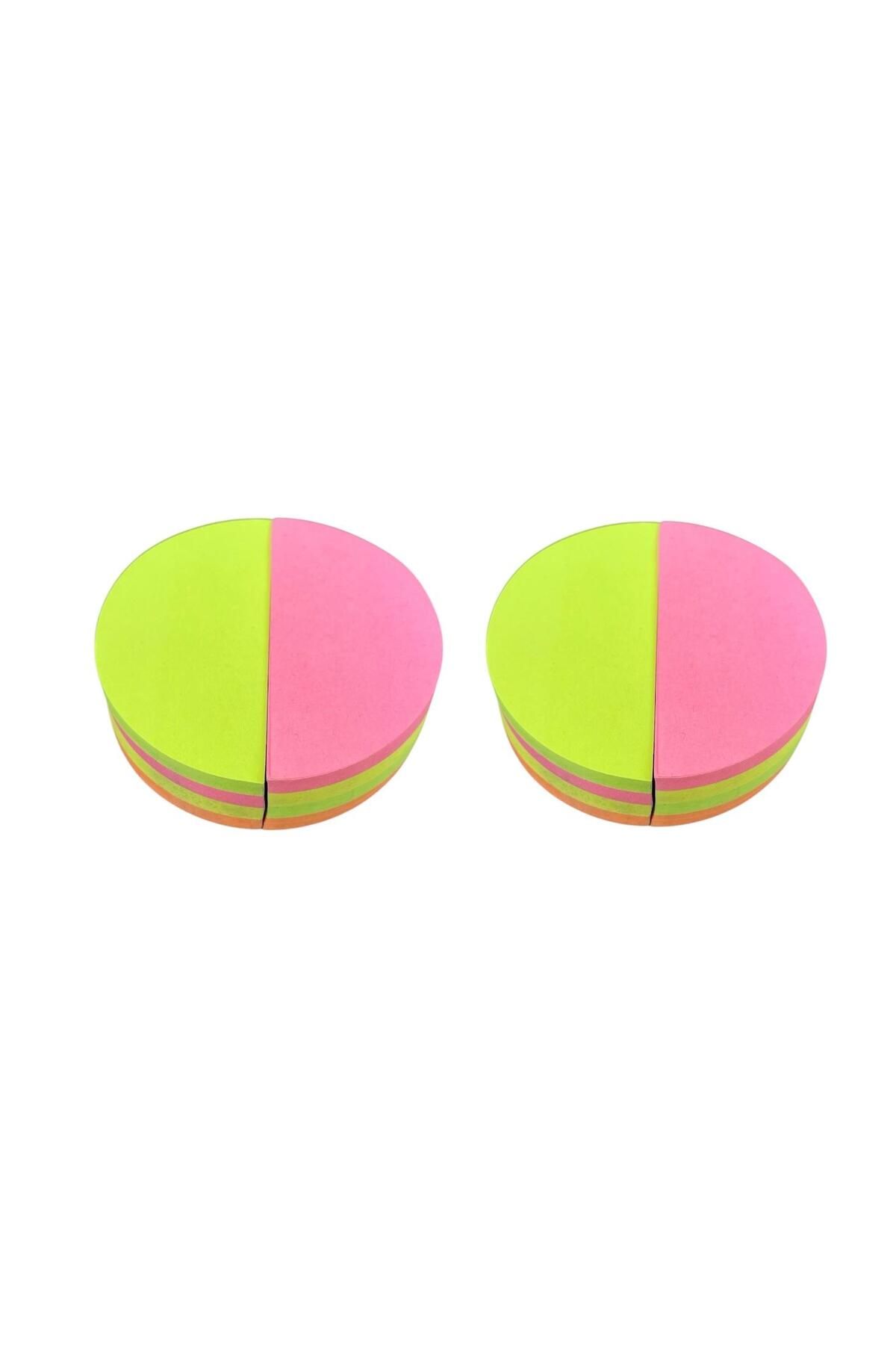 Uhu-Neon Colored Adhesive Note Paper 200 Yp. Set of 2 1