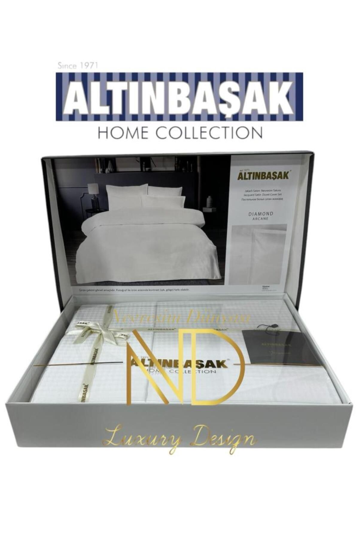 Altınbaşak-Set cuvertură dublă din satin jacquard Diamond Puce 1