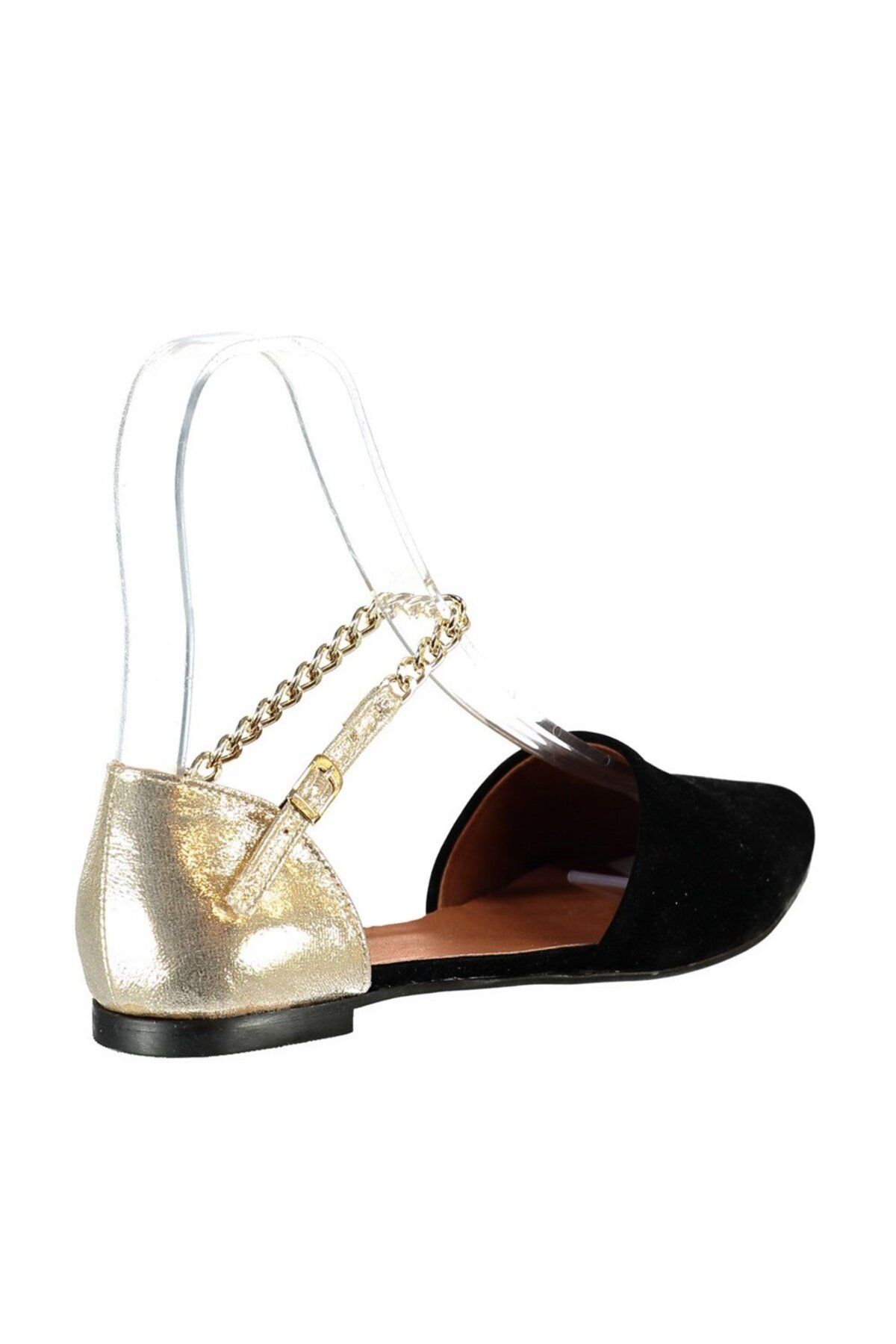 Fox Shoes-Black/Gold Women's Ballerina Ballerina B 726024402 6