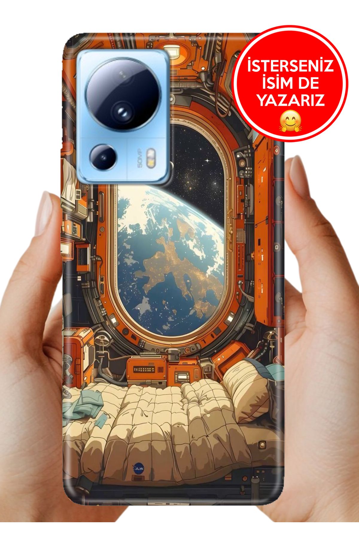 Cekuonline Xiaomi Mi 13 Lite Kılıf Baskılı Life Style Kapak Silikon Uzaydaki Evim