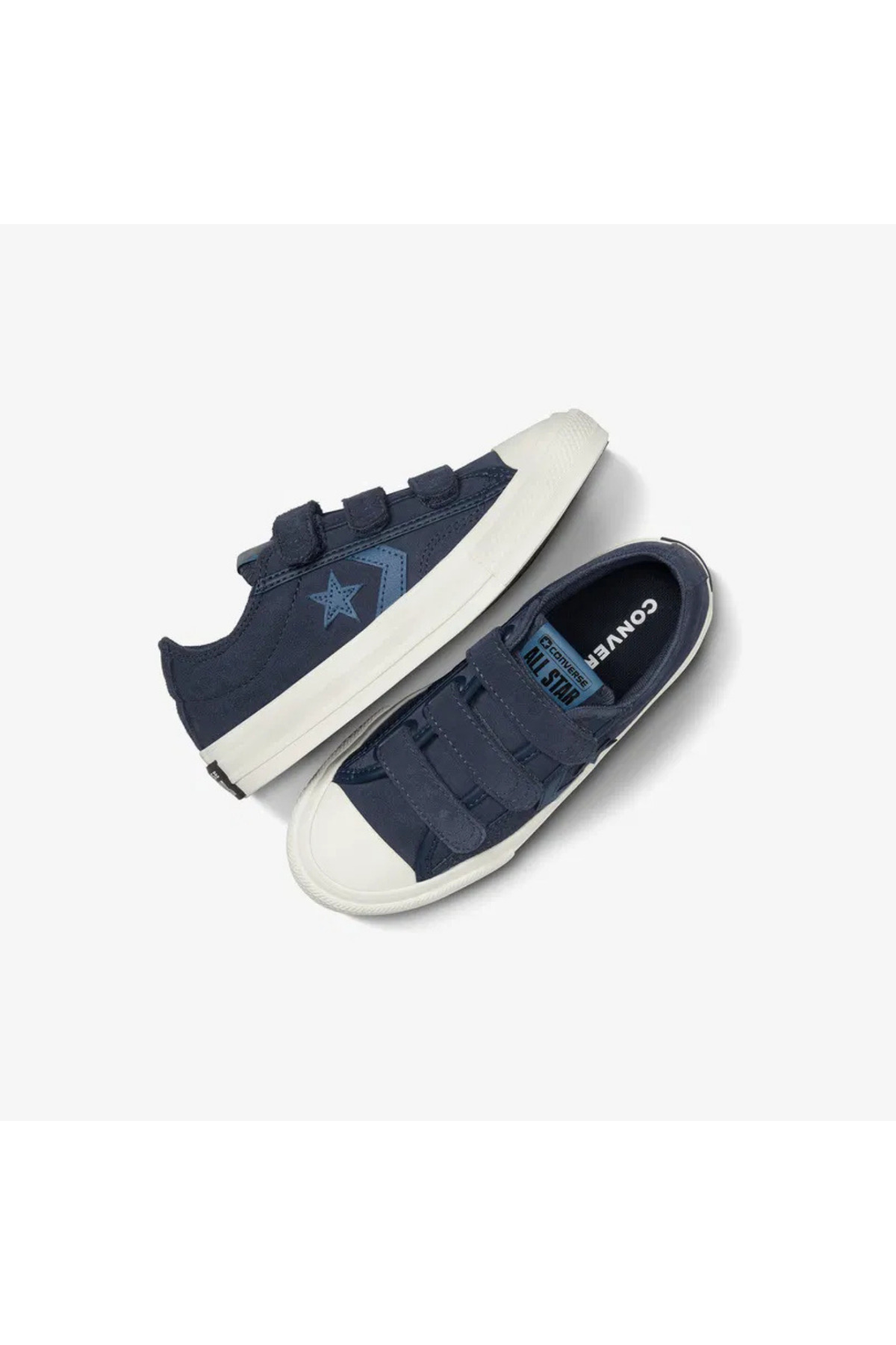Converse-حذاء رياضي من جلد الغزال باللون الأزرق الداكن Star Player 76 للأطفال 2