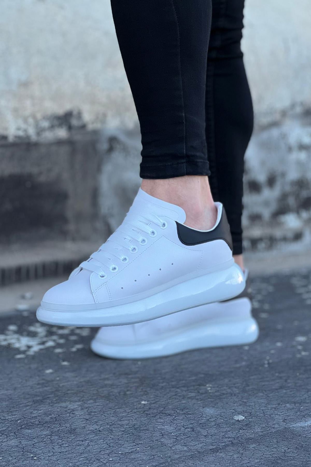 35AVM WG095 Beyaz Siyah Erkek Casual Ayakkabı
