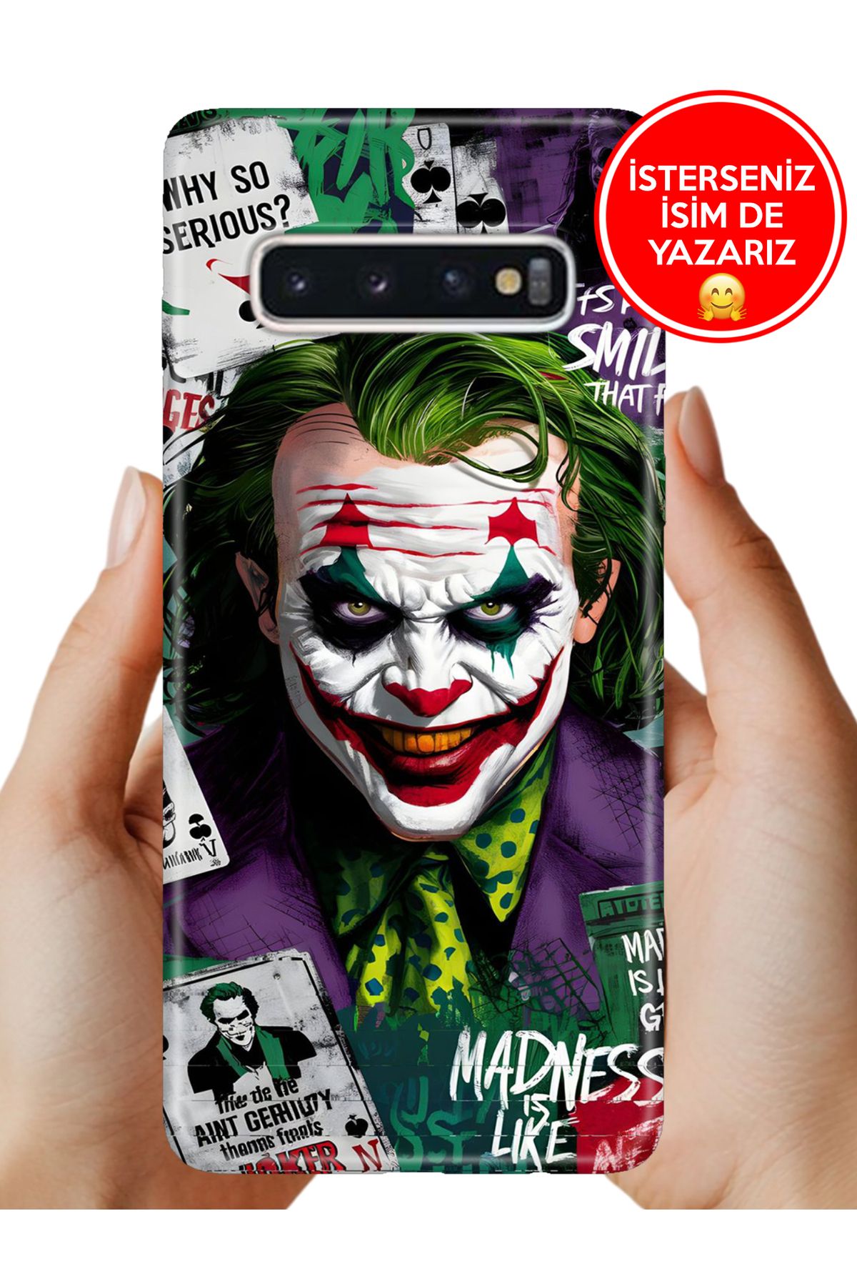 Cekuonline Samsung Galaxy S10+ Plus Kılıf 0.35 mm Resimli Silikon Joker--Smile