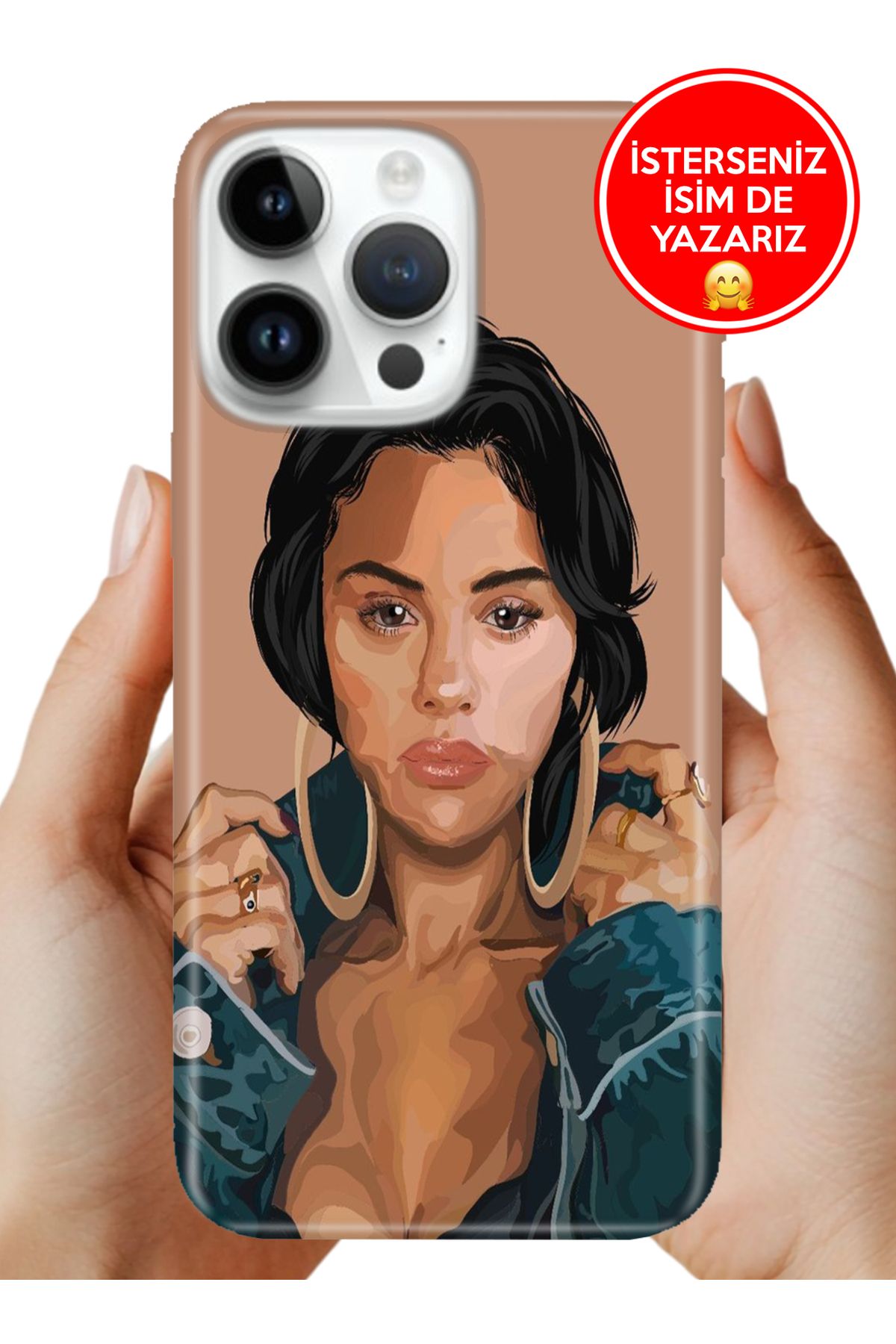 Cekuonline iPhone 16 Pro Max Kılıf Tam Rubber Esnek Silikon Full Koruma Selena-Art