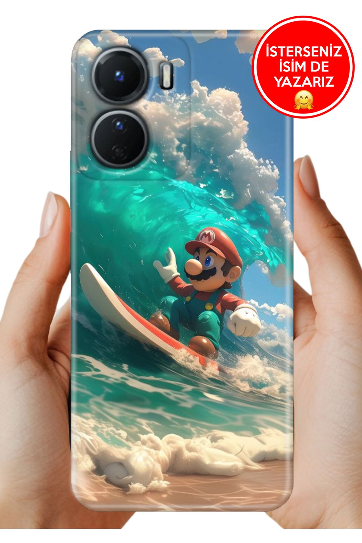 Cekuonline Y16 Kılıf Kamera Koruma Vip-Seri Esnek Silikon Mario-Surf