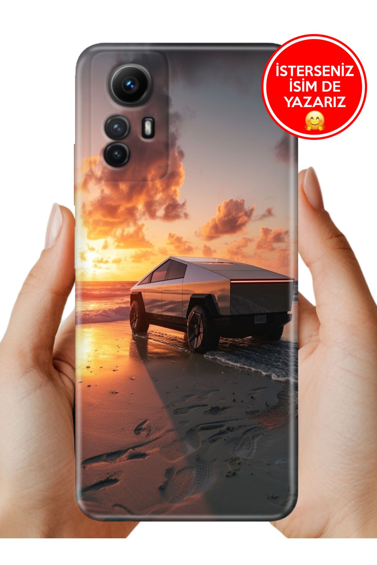 Cekuonline Xiaomi Redmi Note 12s Kılıf FullCover Resimli Desenli Silikon Cybertruck