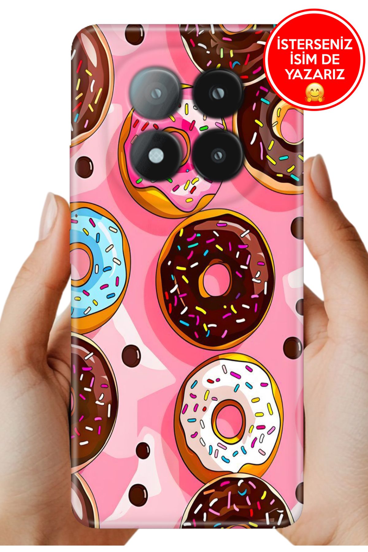 Cekuonline Redmi Note 14 Pro+ Plus Kılıf FullCover Resimli Desenli Silikon Donut 4979