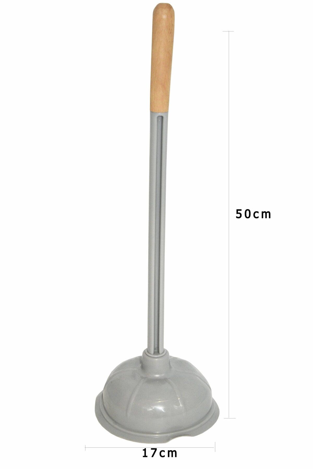 Generic-Drain plunger for unclogging drains and sinks with wooden handle 2