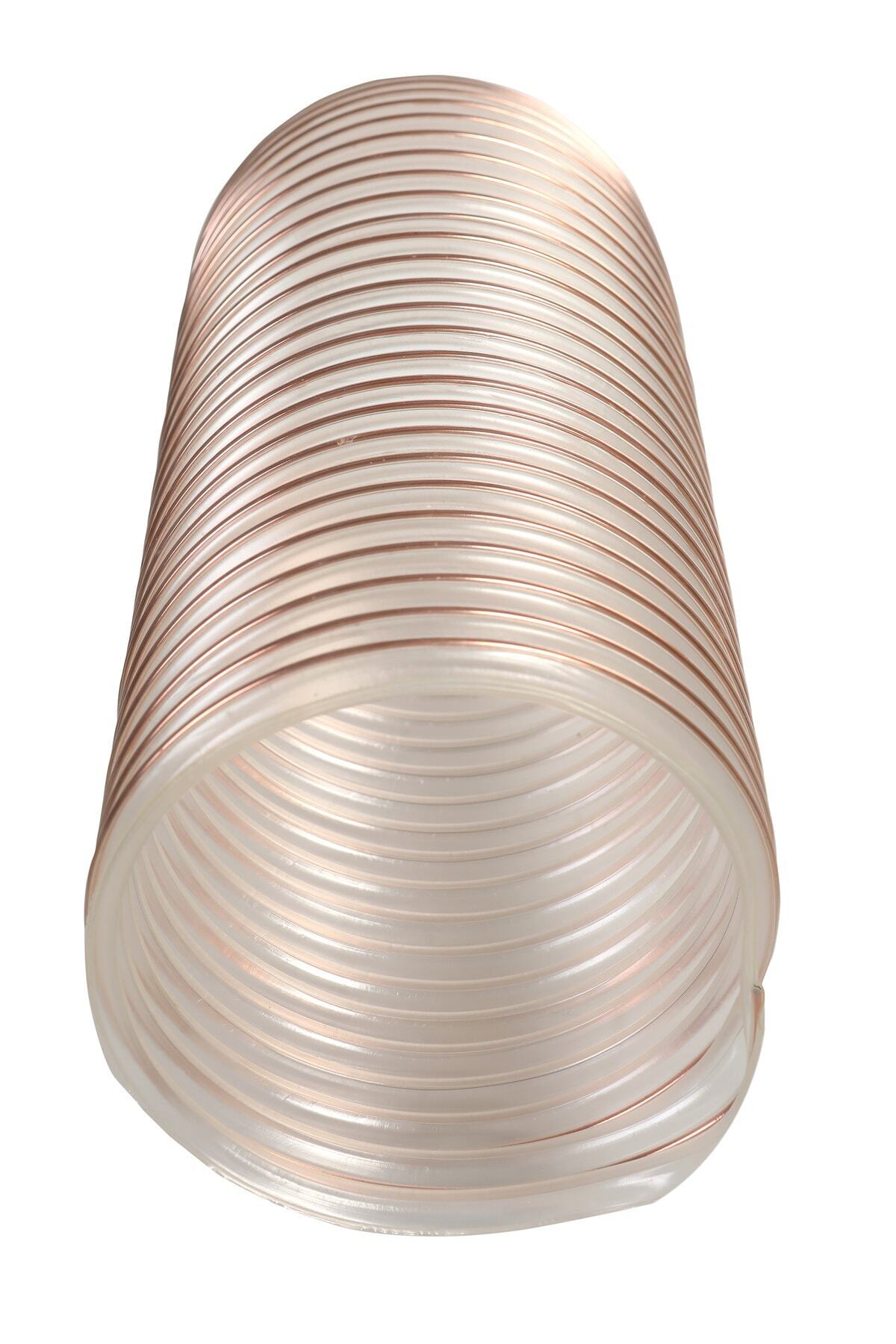 Hortum Plaza Poliüretan Bakır Telli Şeffaf Hortum 80 mm  3mt   Toz Talaş Emiş