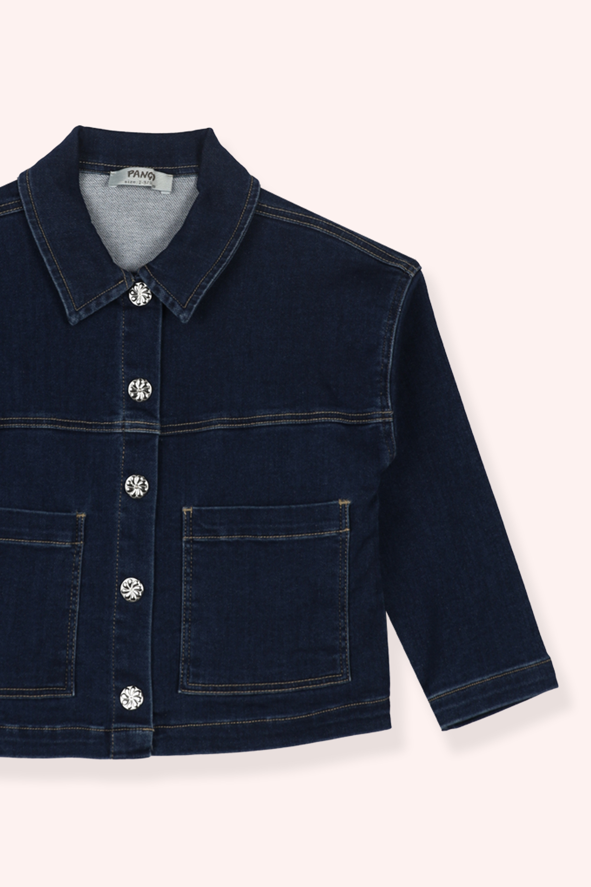 Panço Kız Bebek Dikiş Detaylı Cepli Lacivert Kot Ceket fotoğrafı 2 (önizleme)