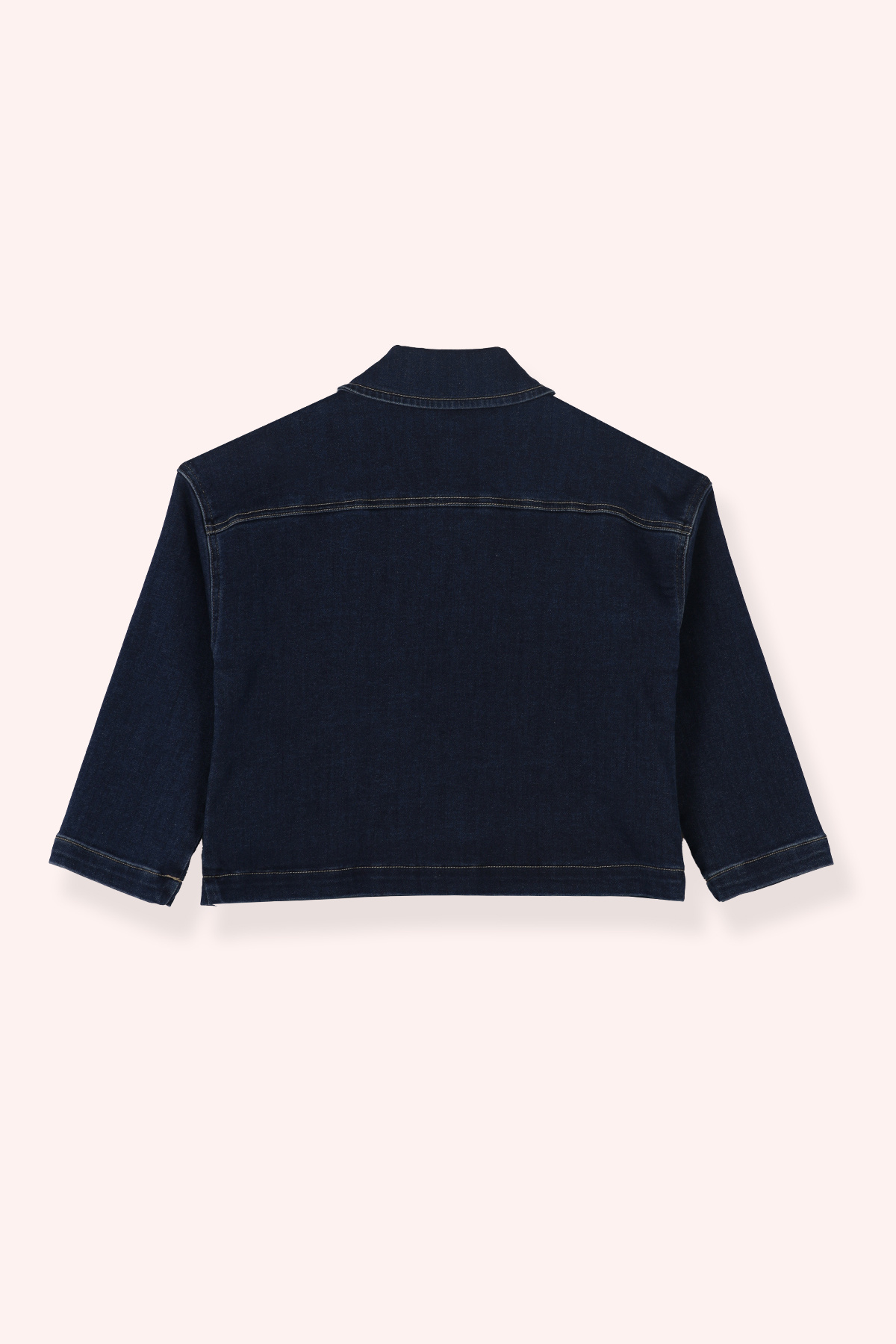 Panço Kız Bebek Dikiş Detaylı Cepli Lacivert Kot Ceket fotoğrafı 3 (önizleme)