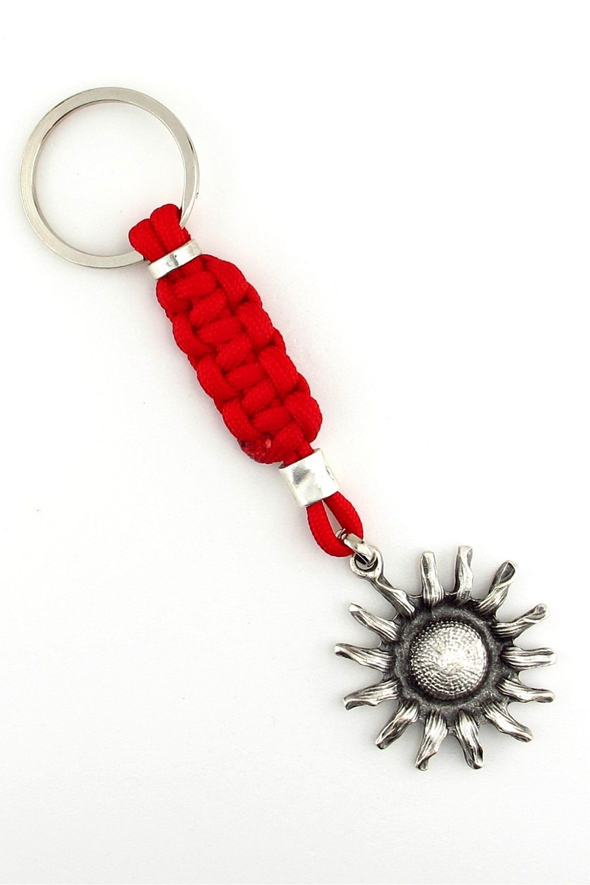 Solfera-Sun Flower Sunflower Spring Red Macrame Knit Metal Tip Keychain Kc303 4