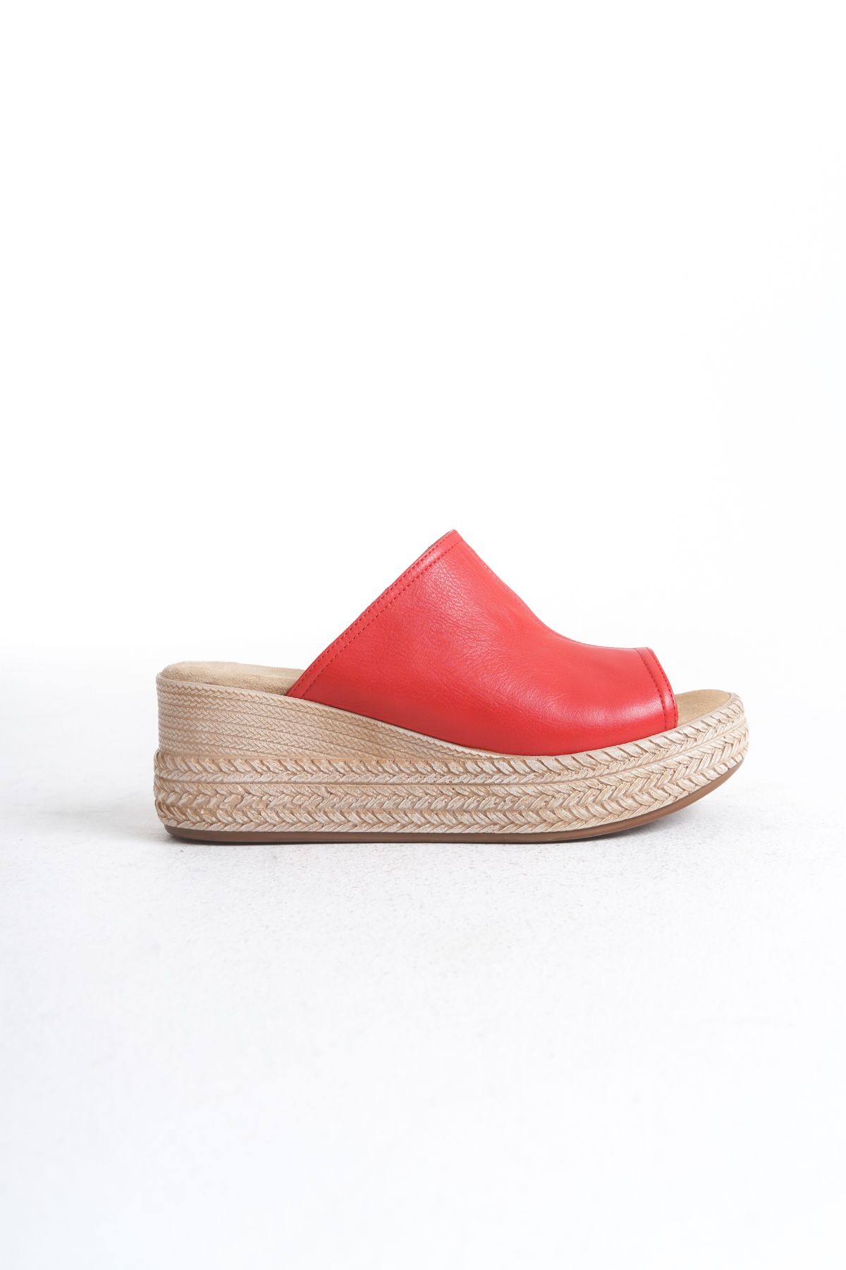 Elile Shoes-Genuine Leather Soft Sole Wedge Heel Slippers 2
