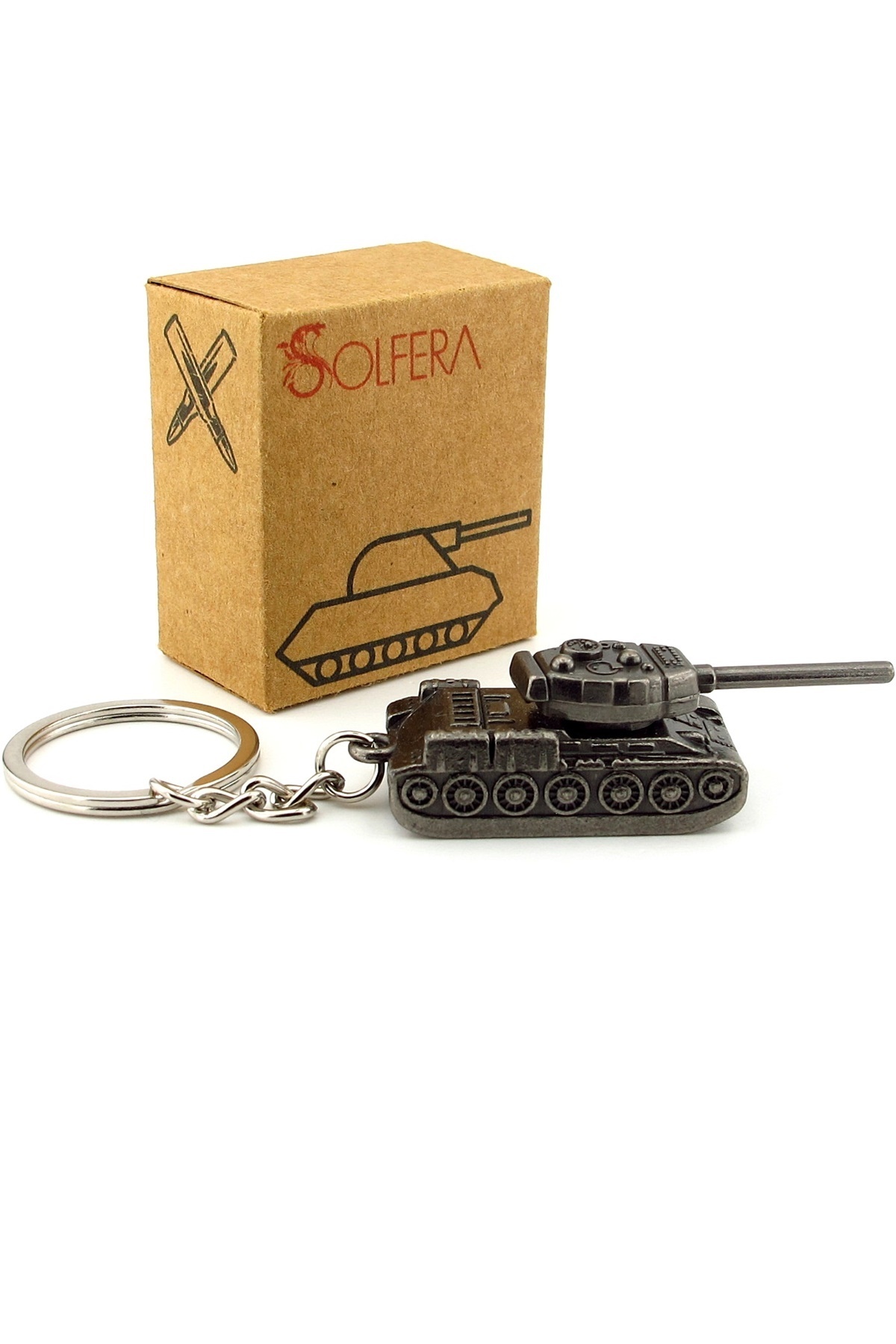 Solfera-Armored Battle Tank Figure - Metal Metal Keychain Kc295 1