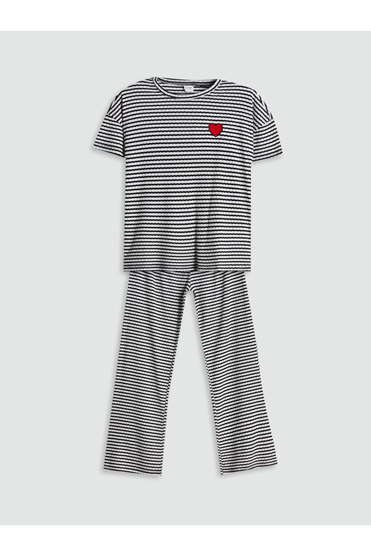 LC Waikiki Yeni Sezon Bisiklet Yaka Kiz Cocuk Pijama Takimi - S5OC09Z4