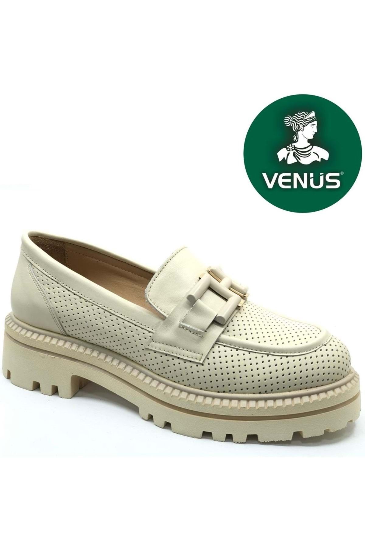 Kids Club Shoes Venüs Rigel Hakiki Deri Ortopedik Oxford Kadın Deri Klasik Ayakkabı BEJ