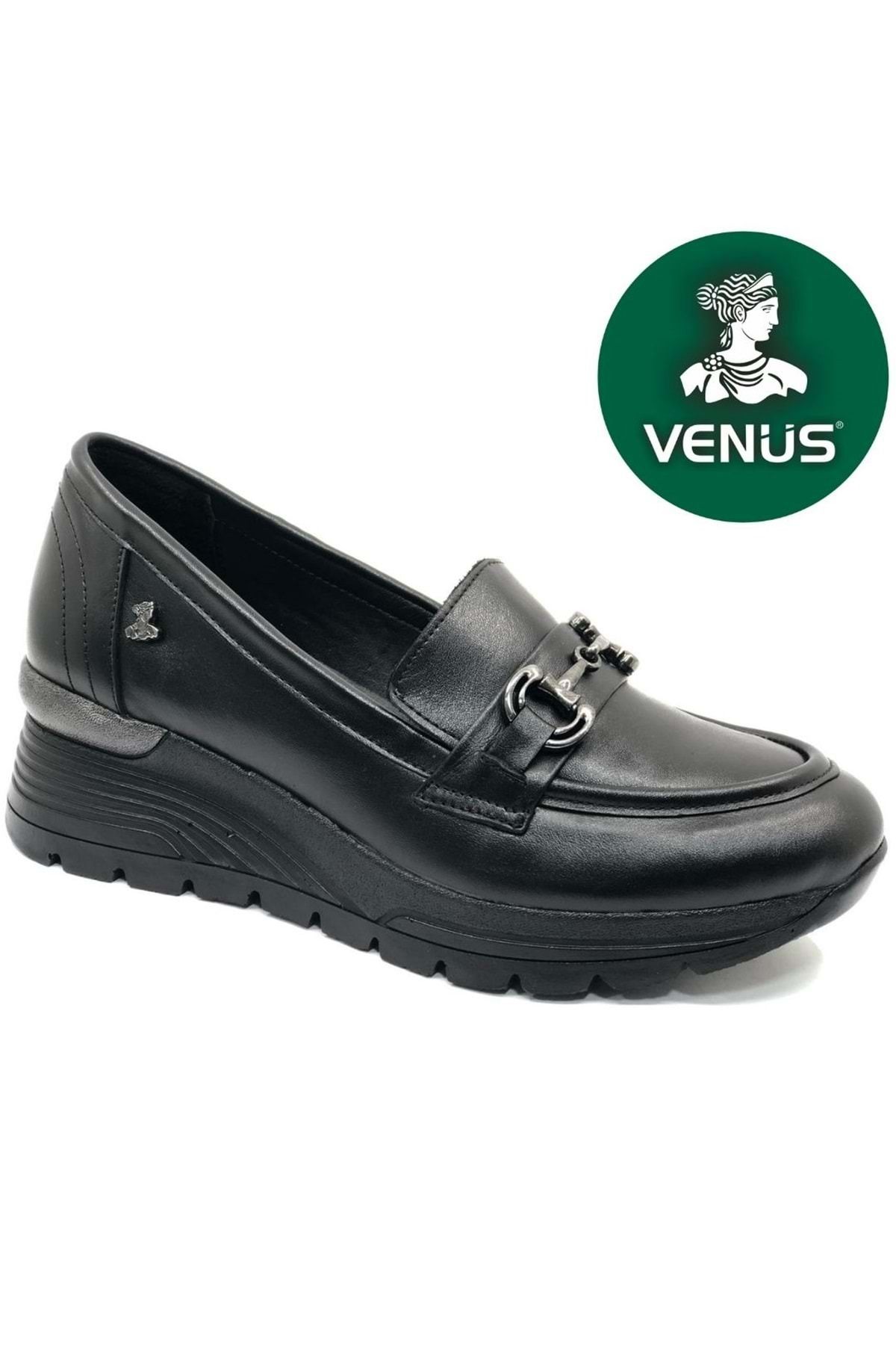 Kids Club Shoes Venüs Hidra Hakiki Deri Ortopedik Oxford Kadın Aır-Flow Taban Klasik Ayakkabı SİYAH