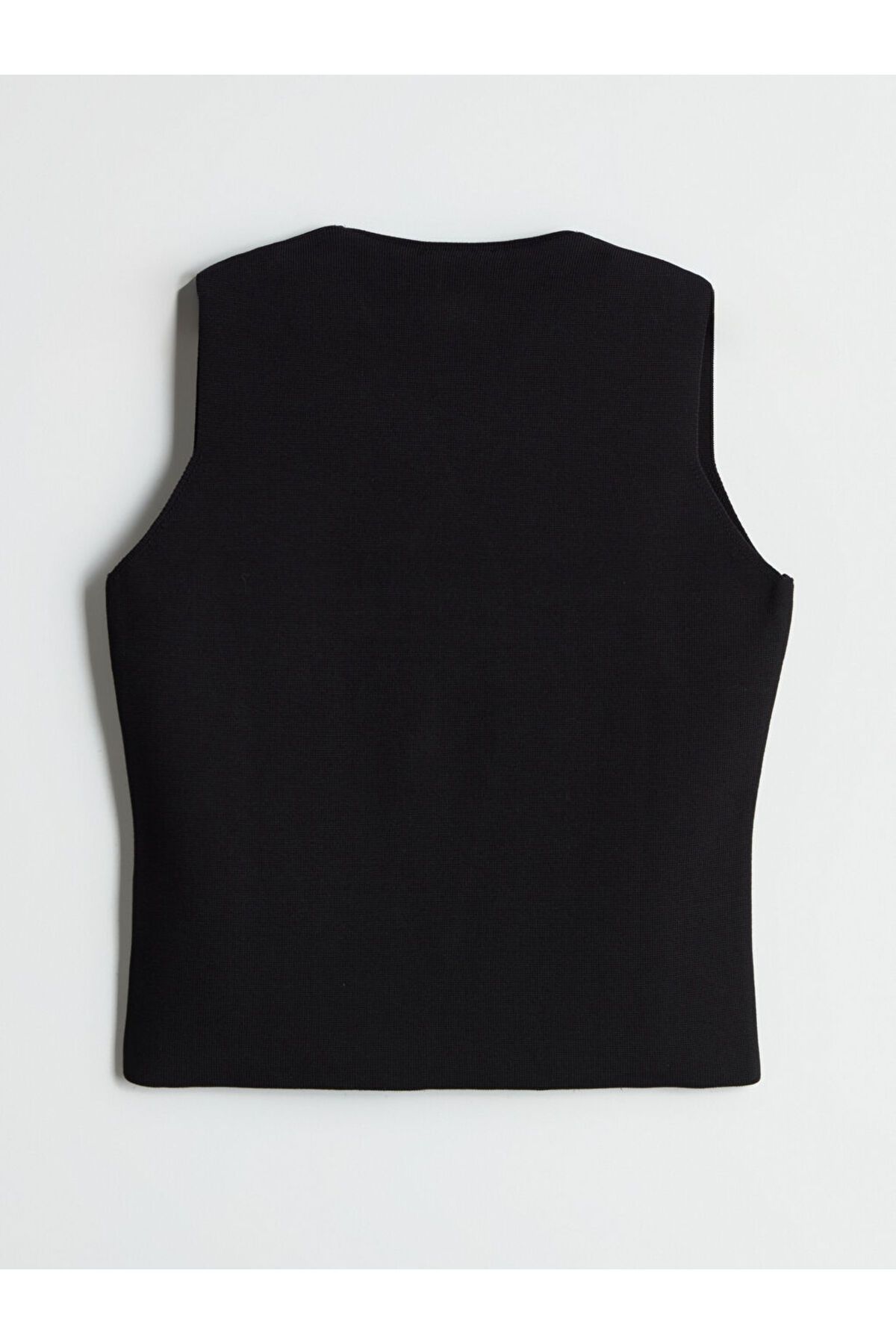 LC Waikiki-Lcwaikiki Classic Black V-Neck Women's Knitwear Vest 6