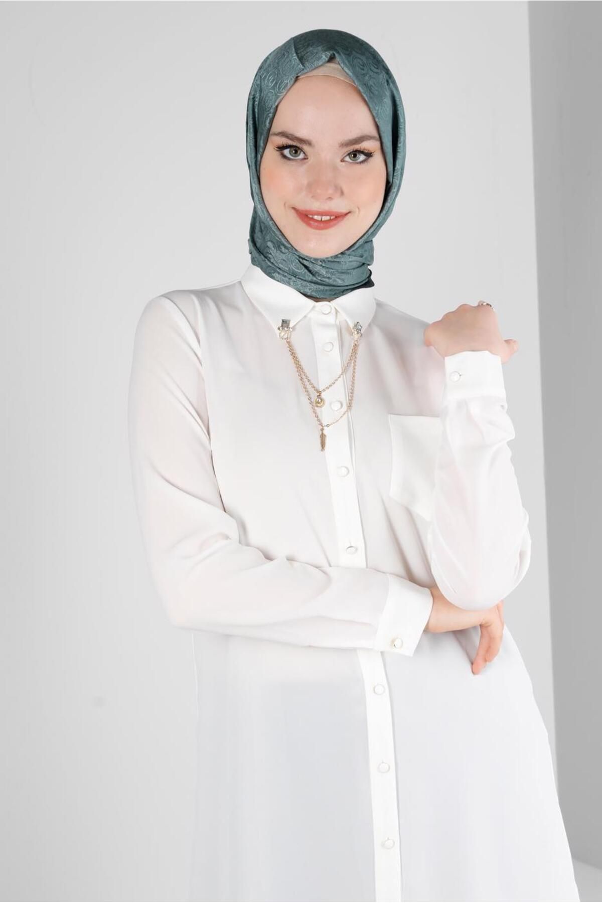 تونیک دکمه دار زنجیر 43668 Alvina