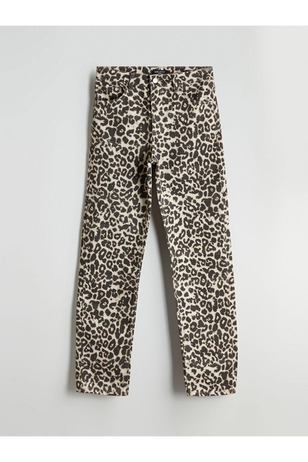 LC Waikiki Leopar Desenli Straight Fit Kadın Jean Pantolon
