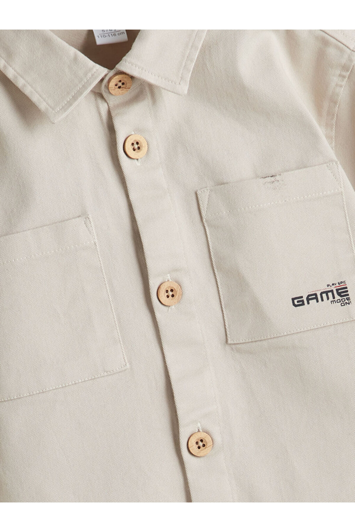 LC Waikiki Gri Baskılı Gabardin Erkek Çocuk Gömlek fotoğrafı 3 (önizleme)