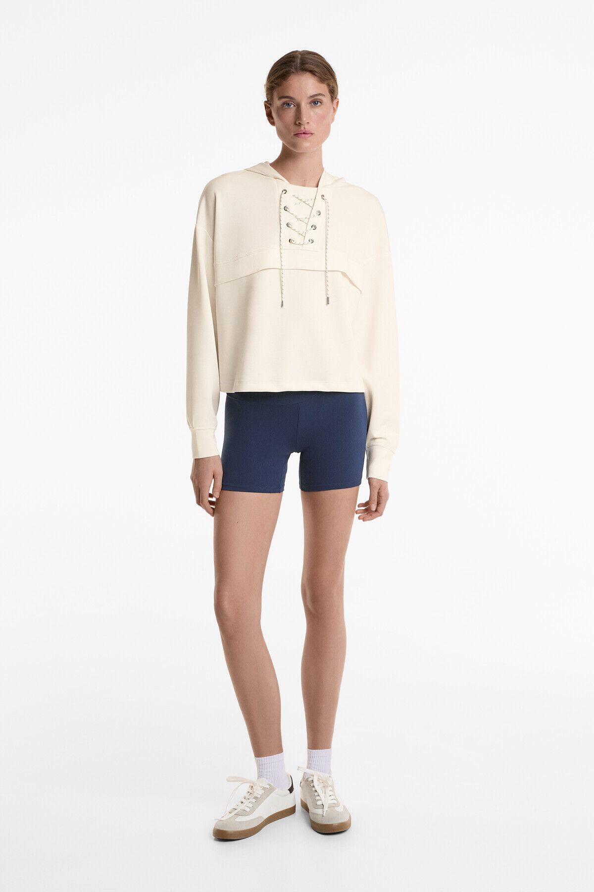 Oysho-Soft Touch criss-cross drawstring sweatshirt with modal 4