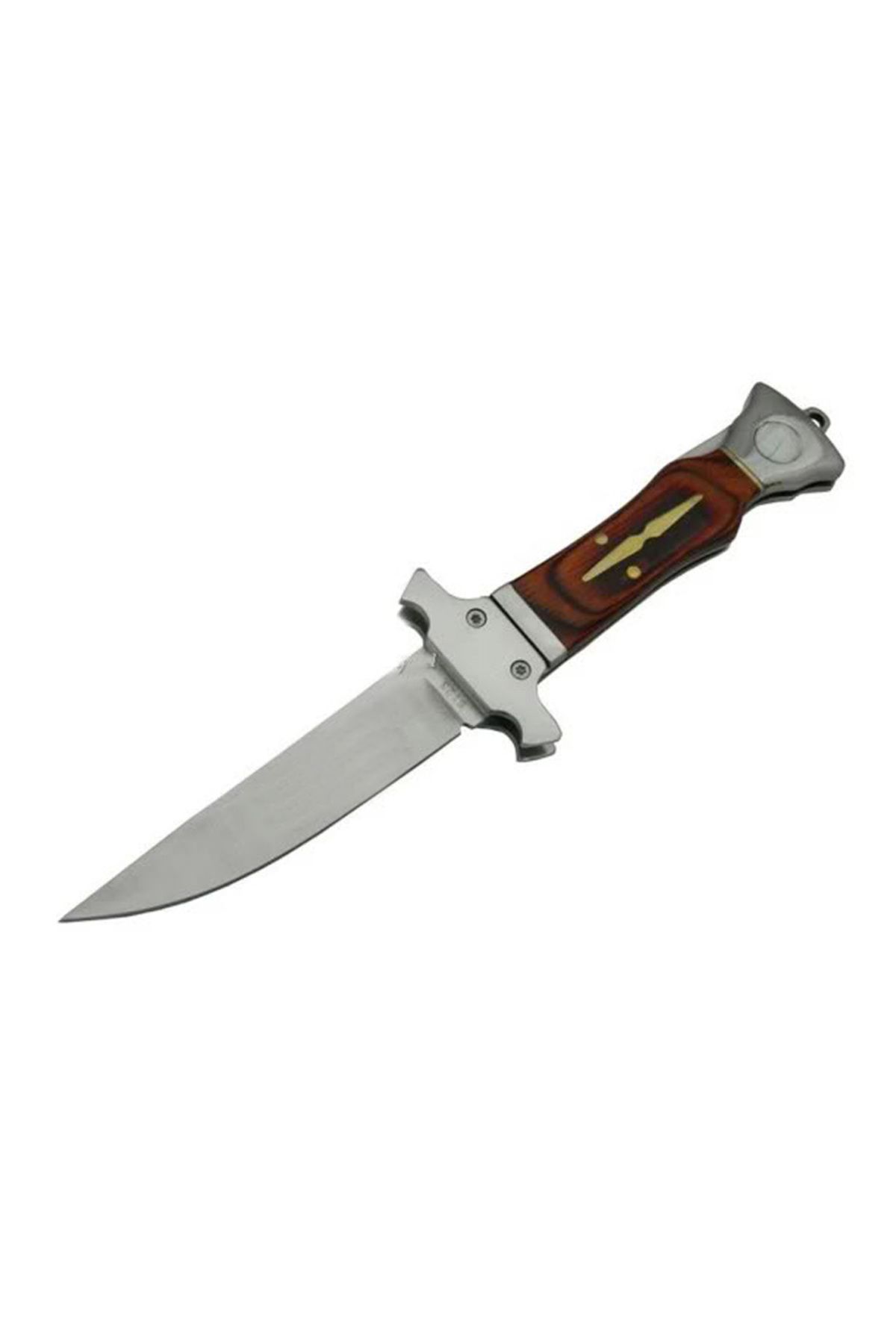 TimeStart Kahverengi Klasik Av / Kamp Çakısı 18cm - Ahşap Sap, Kemerliki, Kılıflı