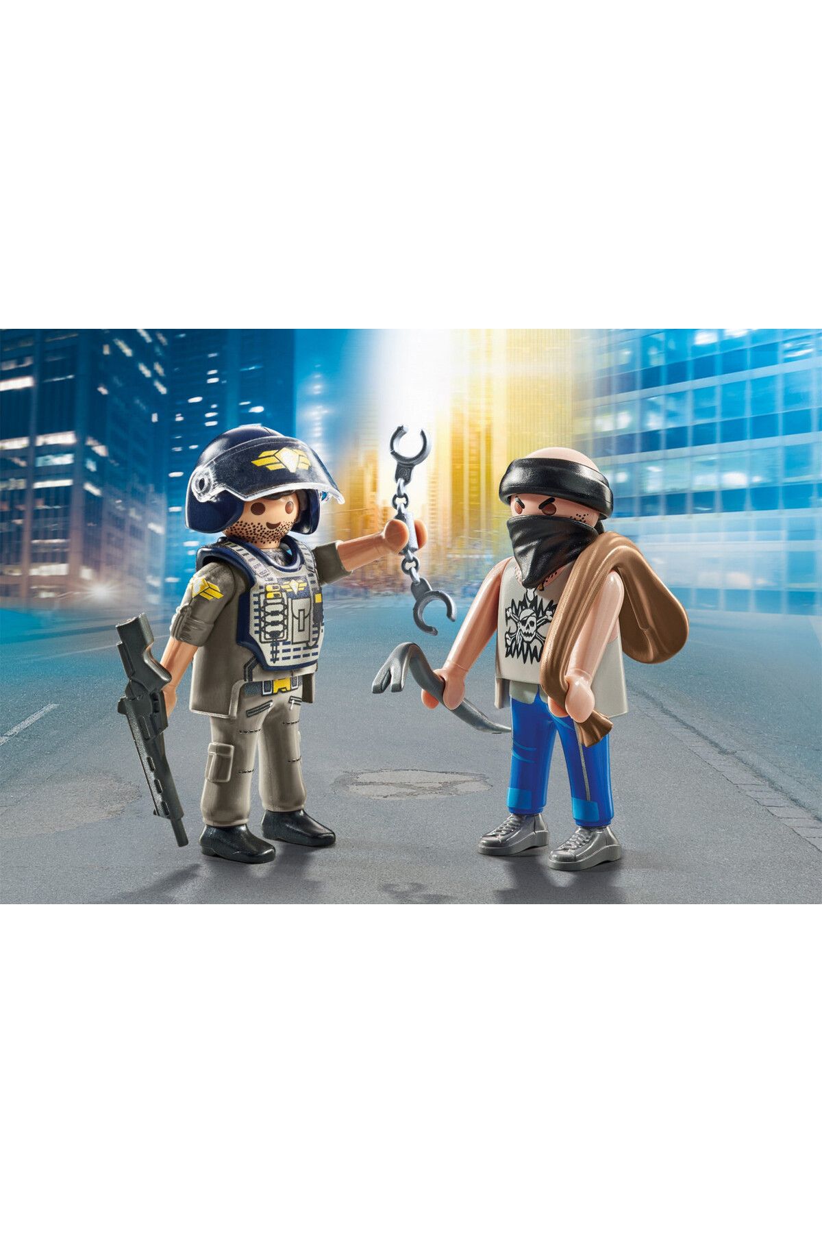 Playmobil-Playmobil-SET 2 FIGURINE POLITIST CU HOT 2